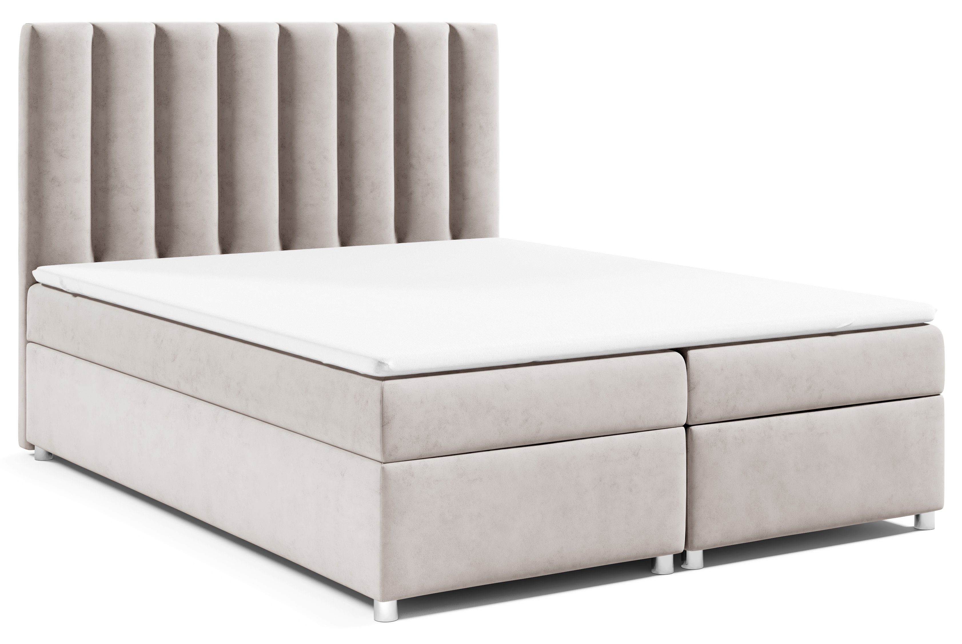 Best for Home Boxspringbett Trinity K10, mit Bettkasten und Topper Creme