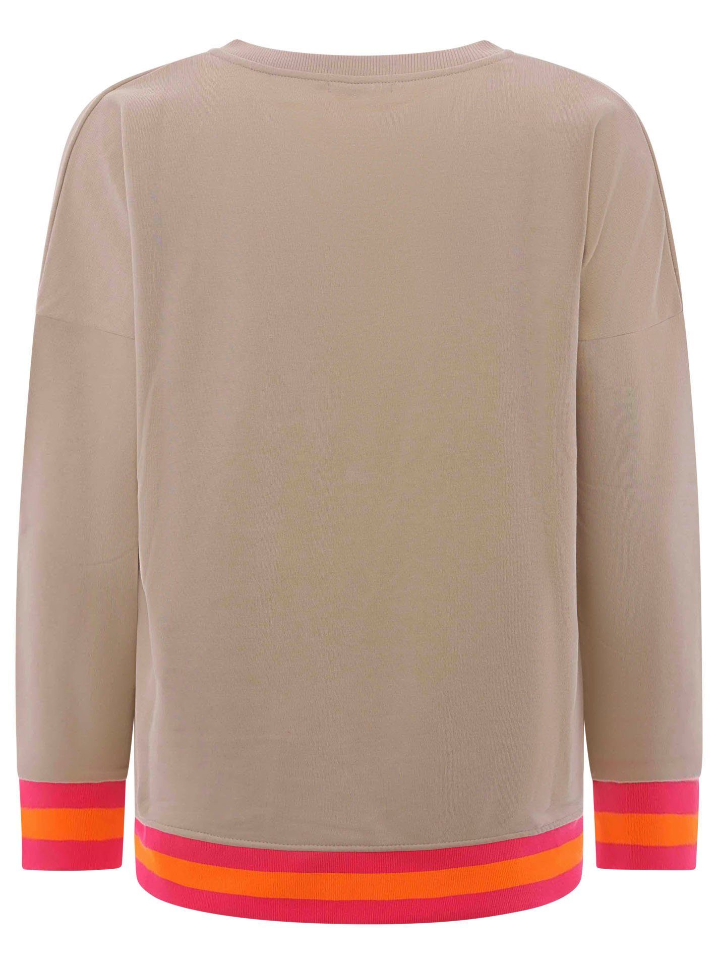 Zwillingsherz Sweatshirt V-Ausschnitt, Langarm, Stickerei, hinten günstig online kaufen