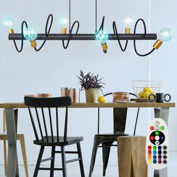etc-shop LED Pendelleuchte, Leuchtmittel inklusive, Warmweiß, Farbwechsel, Pendel Decken Leuchte Fernbedienung Hänge Lampe dimmbar