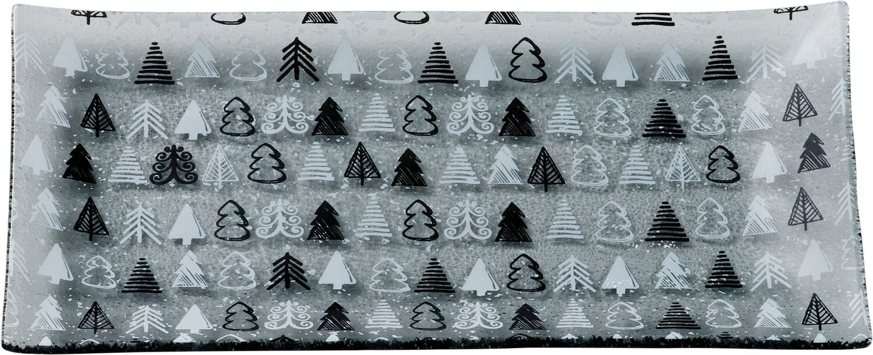 Ritzenhoff & Breker Servierplatte Winter Tree grey Platte, Glas