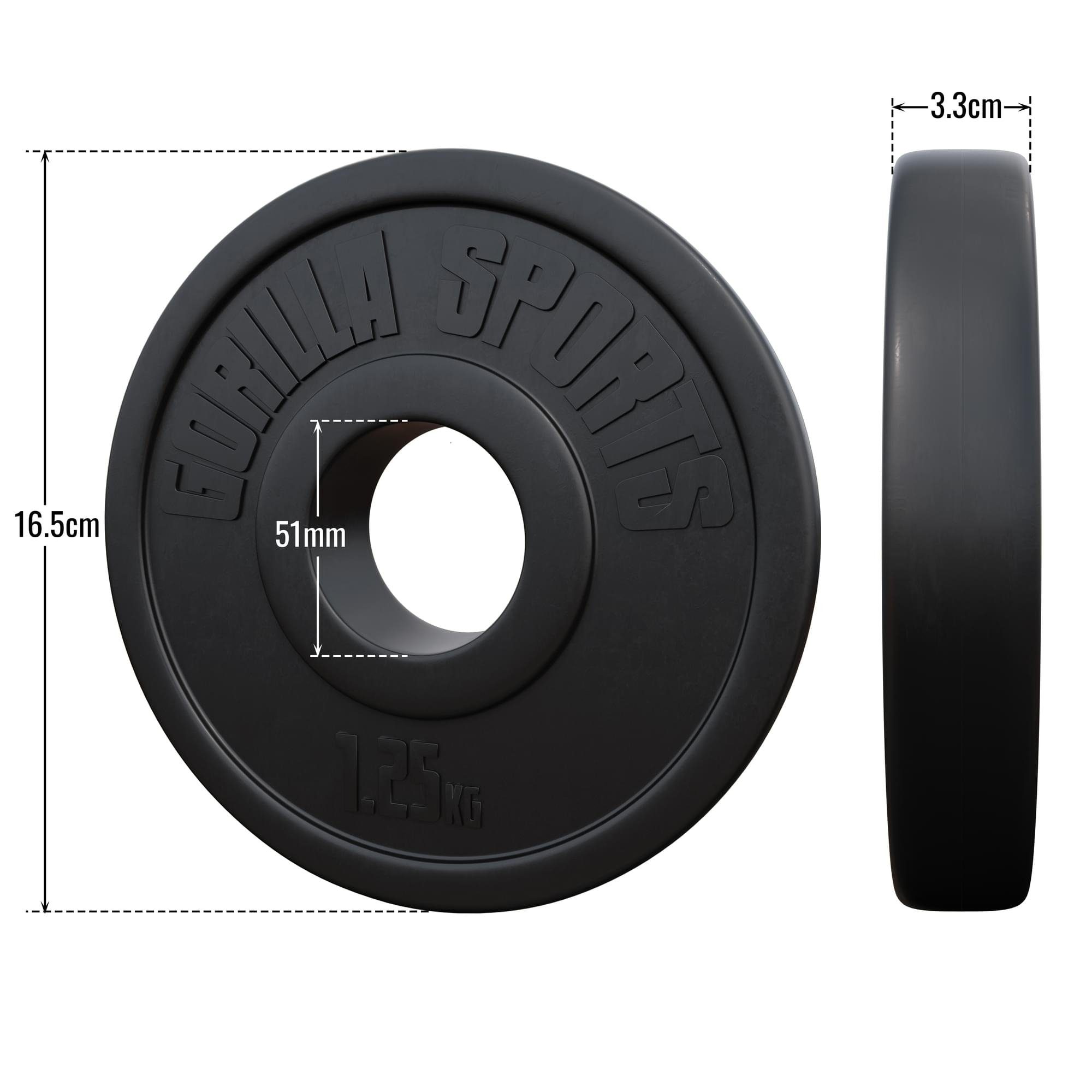 GORILLA SPORTS Hantelscheibe Hantelscheibe Olympia 50/51mm Kunststoff 1,25KG - 15KG, 1.25 kg, (1-tlg)