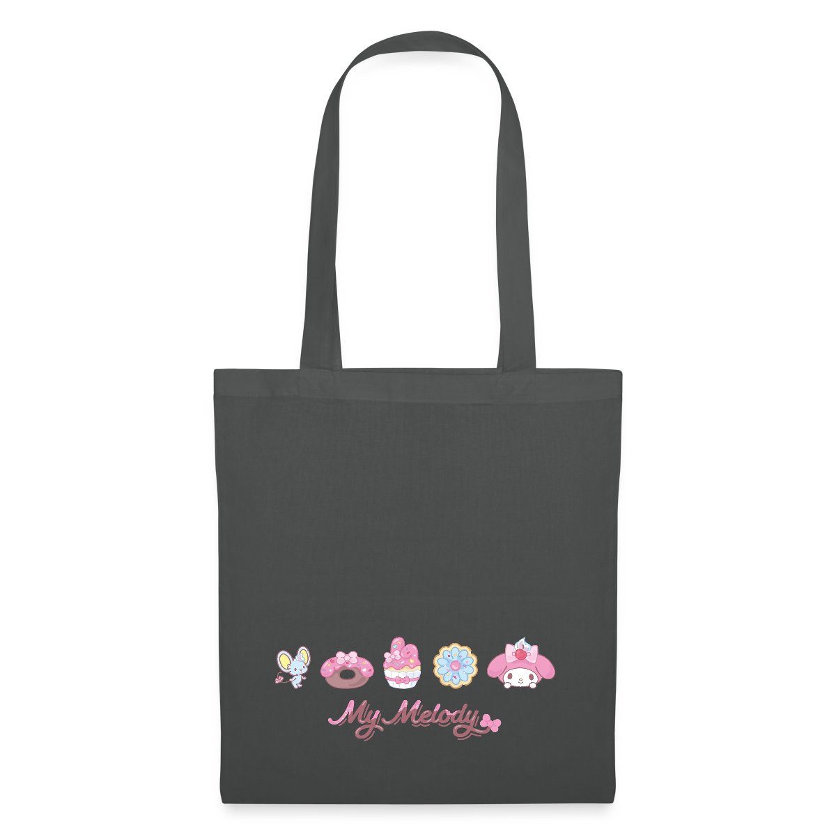 Spreadshirt Henkeltasche My Melody Mit Flat Und Gebäckstücken Stoffbeutel (1-tlg)