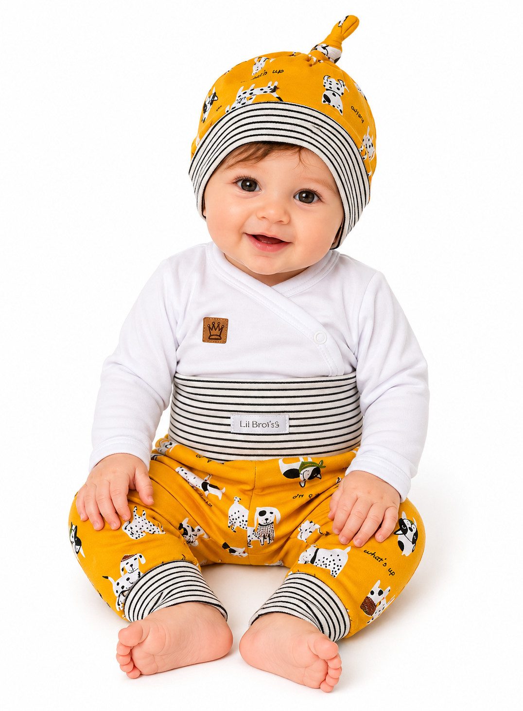 Body & Hose Baby Anzug Erstlingsset Wickelbody Mitwachshose Mütze Set unisex