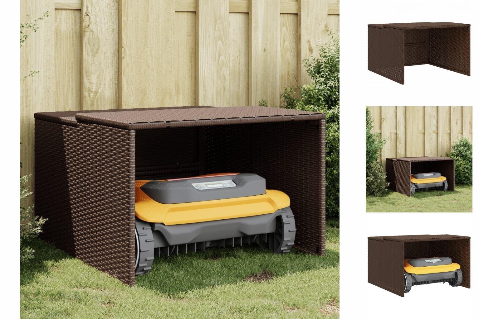 vidaXL Mähroboter-Garage Mähroboter-Garage Braun 86x90x5257 cm Polyrattan, BxTxH: 86x90x57 cm braun