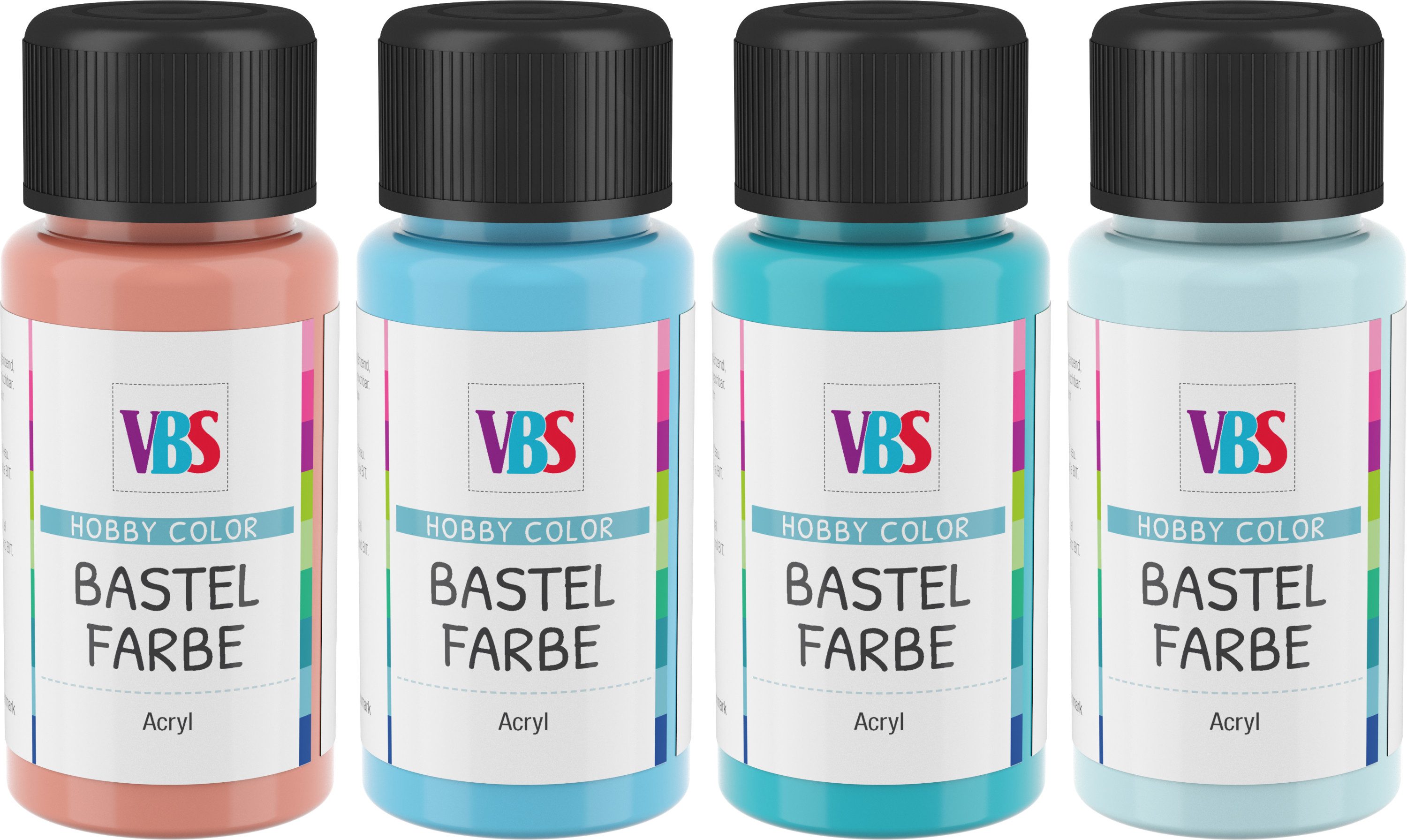 VBS Bastelfarbe Bastelfarben-Set Summer Breeze, 4 x 50 ml