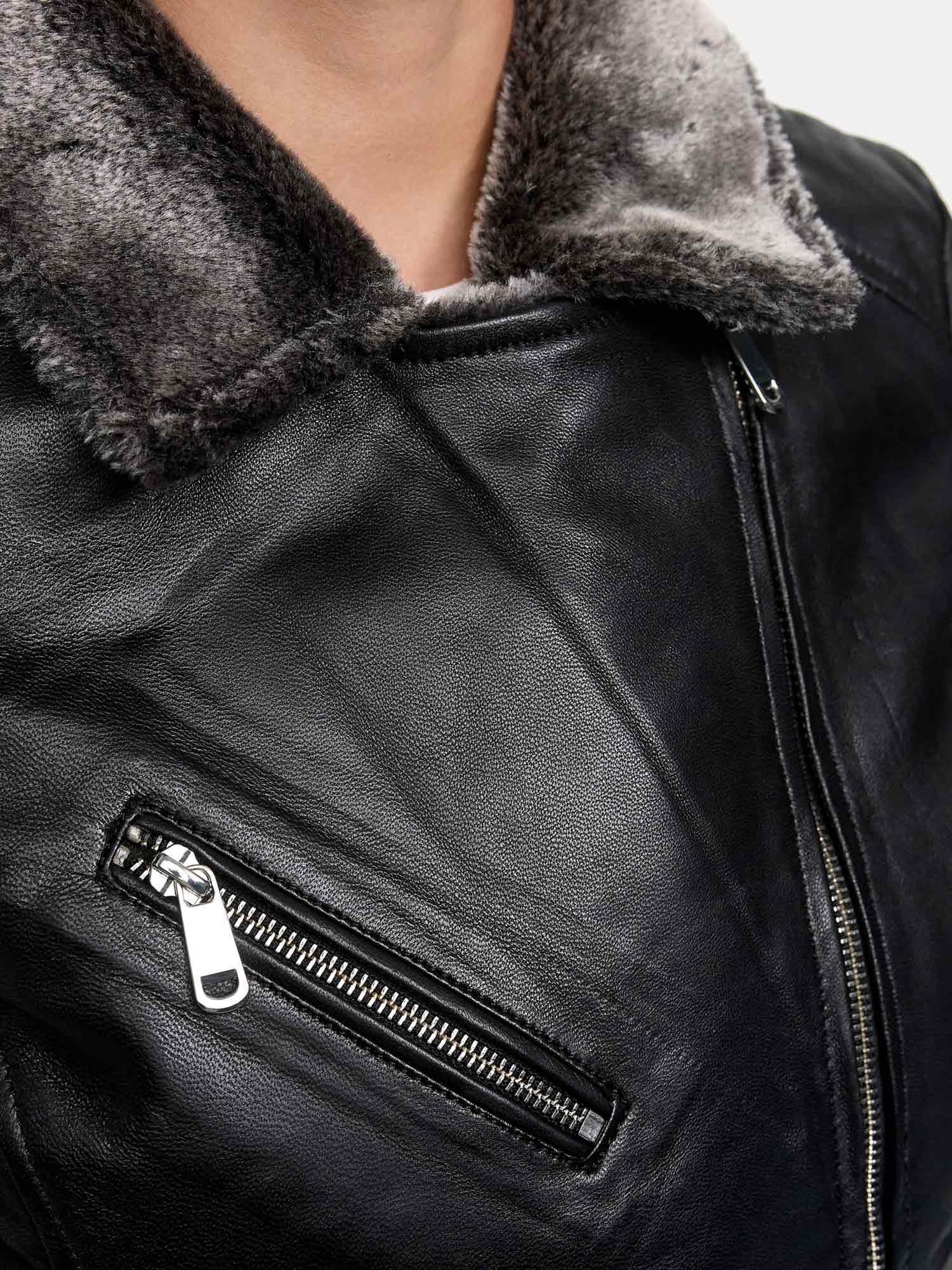 Tazzio Lederjacke F511 gefütterte Jacke mit coolen Zipper-Details & Reverskragen – Bild 5 von 5