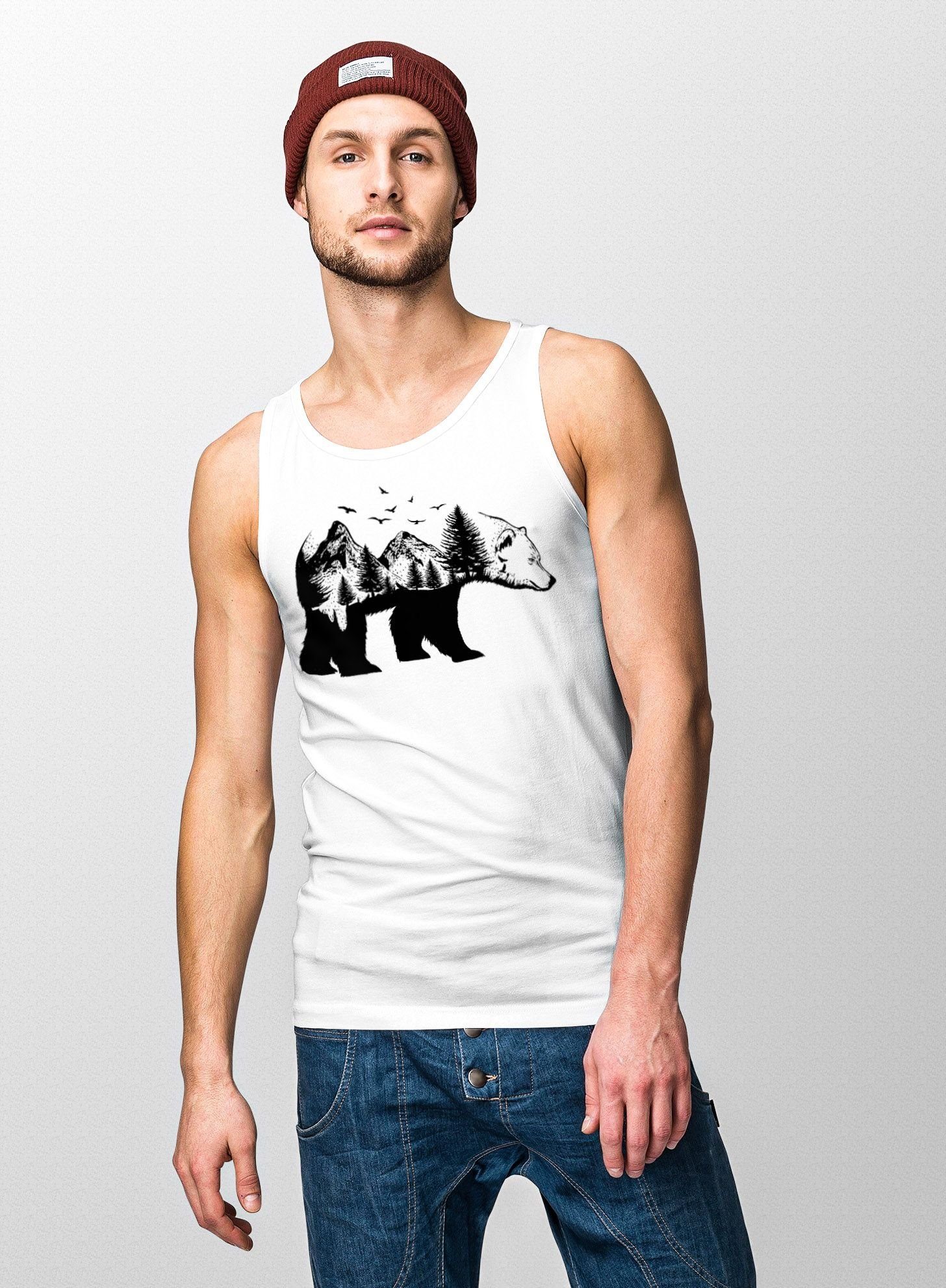 Neverless Tanktop Herren Tank-Top Bär Kunst Grafik Printshirt Tiermotiv Adventure Muskelshirt Muscle Shirt Neverless® mit Print
