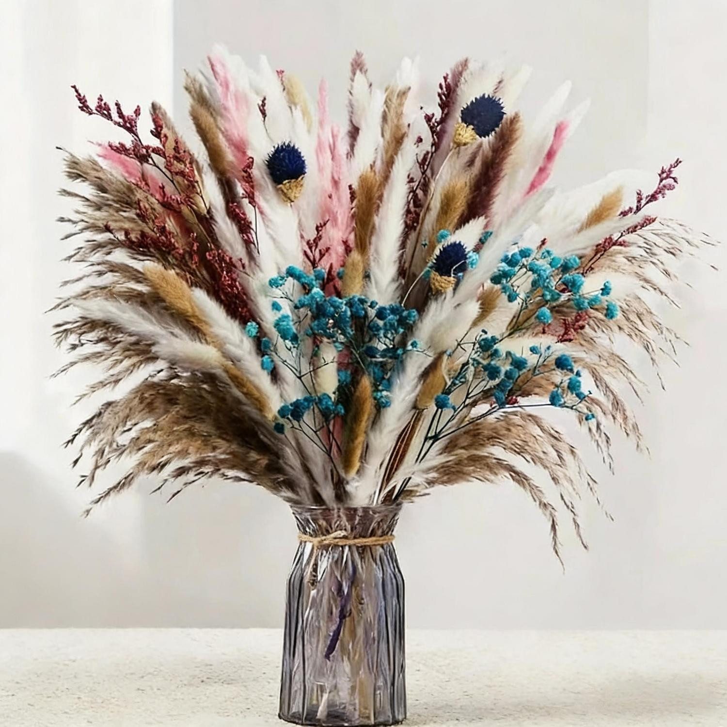 Trockenblume Pampasgras Deko 110 Stk. Groß 44cm Boho Natur, LuxusKollektion, Höhe 10 cm