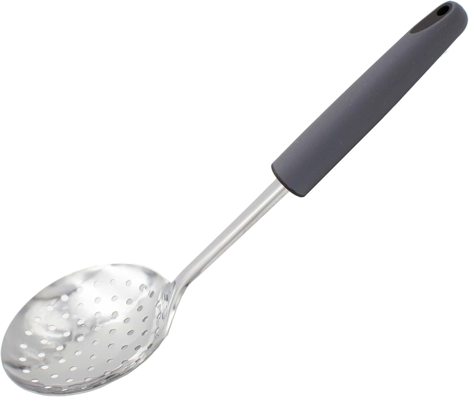 mucHome Schaumlöffel aus Edelstahl 33cm Schaumkelle Siebkelle mit gummierten Griff