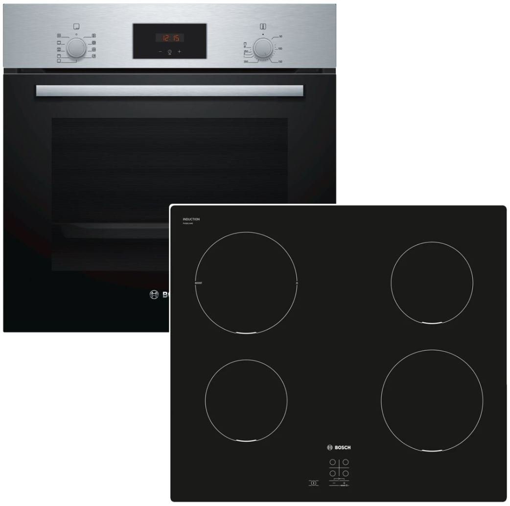 BOSCH Induktions Herd-Set HERDSET BOSCH Backofen mit Induktionskochfeld - autark 60 cm