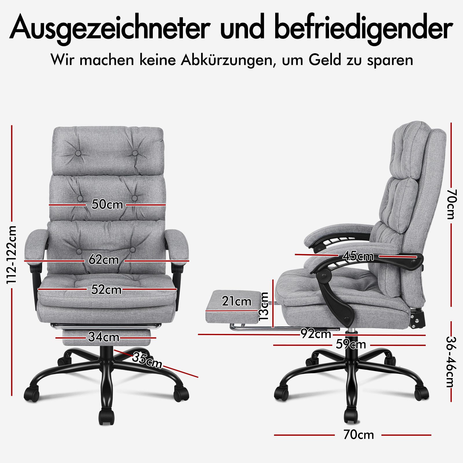 ALFORDSON Bürostuhl mit Fußstütze und hoher günstig online kaufen
