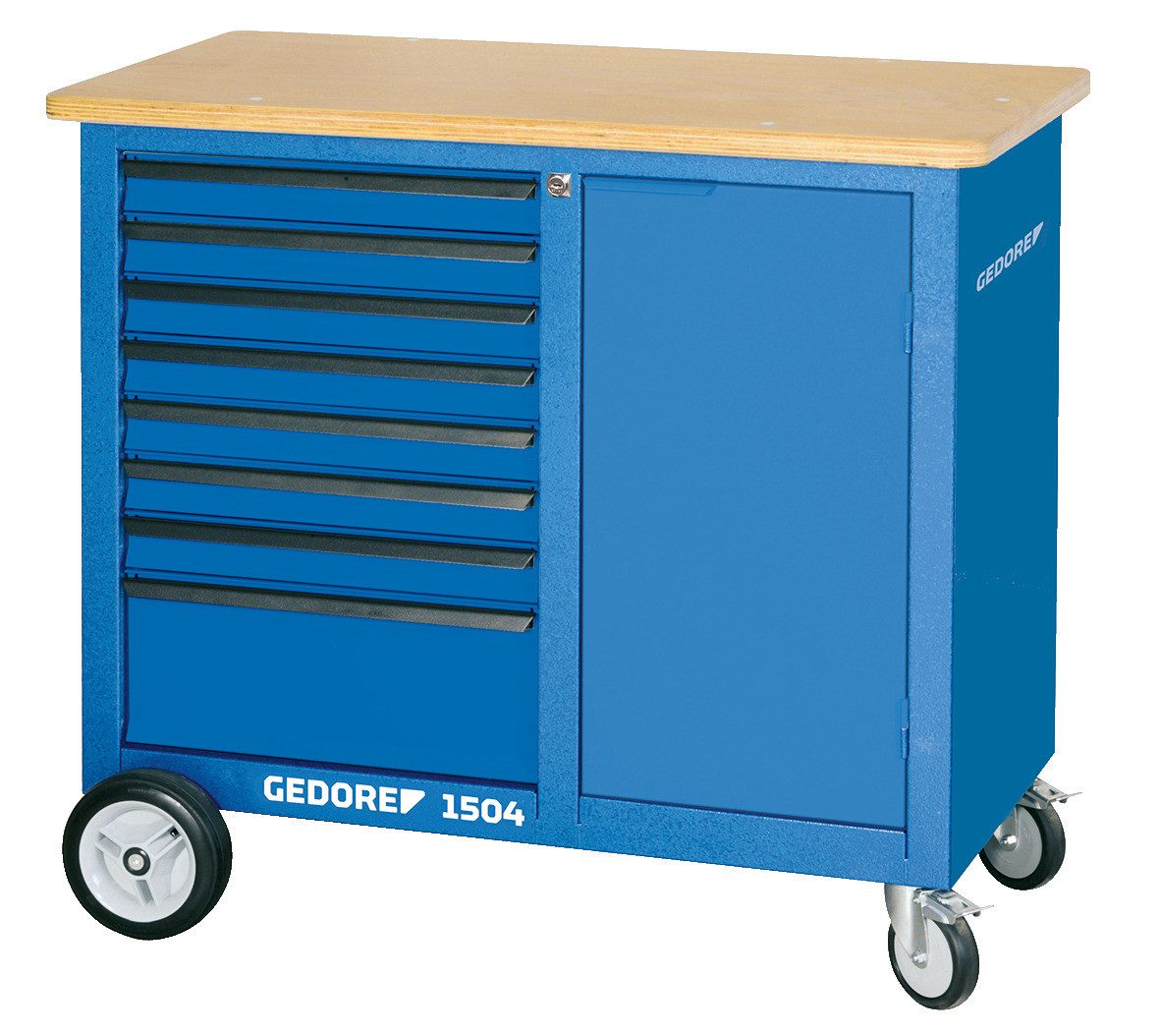 Gedore Werkzeugkoffer 1504 0701 Rollwerkbank mit 8 Schubladen