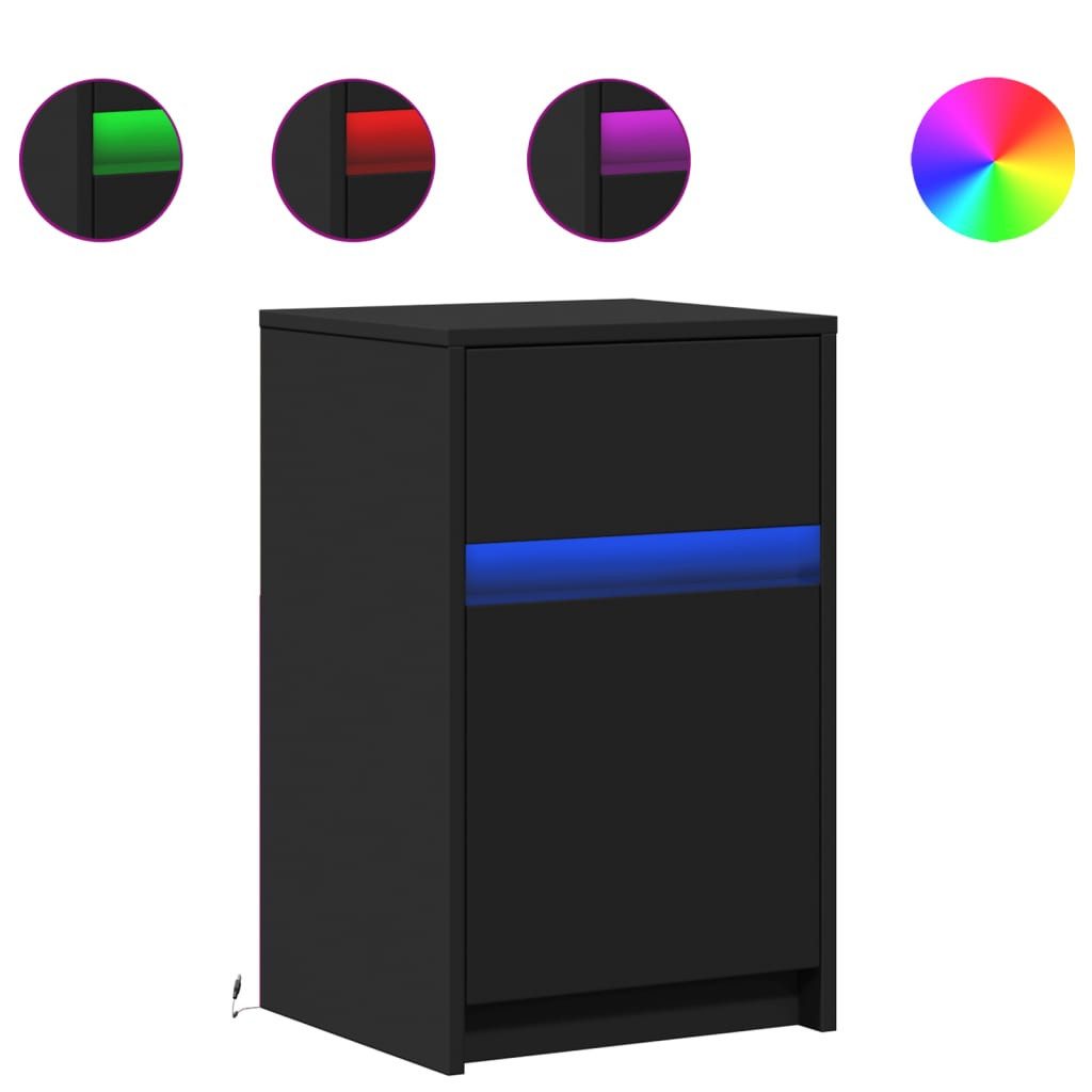 vidaXL Nachttisch Nachttische mit LED-Leuchten 2 günstig online kaufen