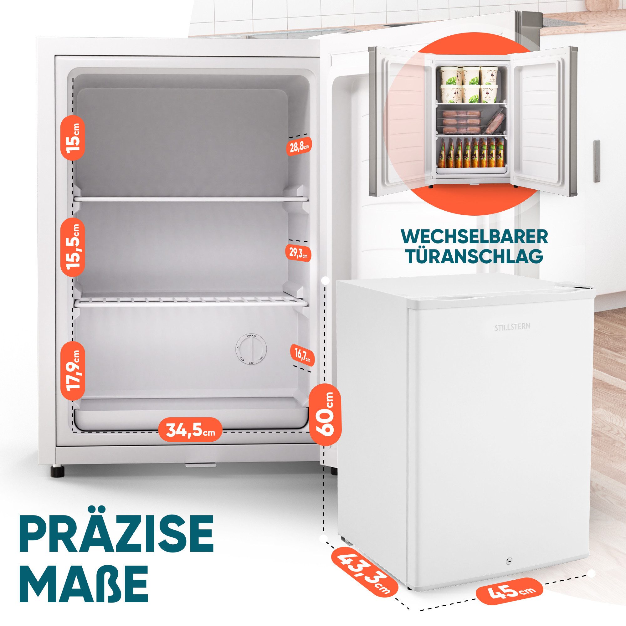 Stillstern Gefrierschrank MGS 42.1, 63.2 cm hoch, 47 cm breit, 4 Sterne Technologie