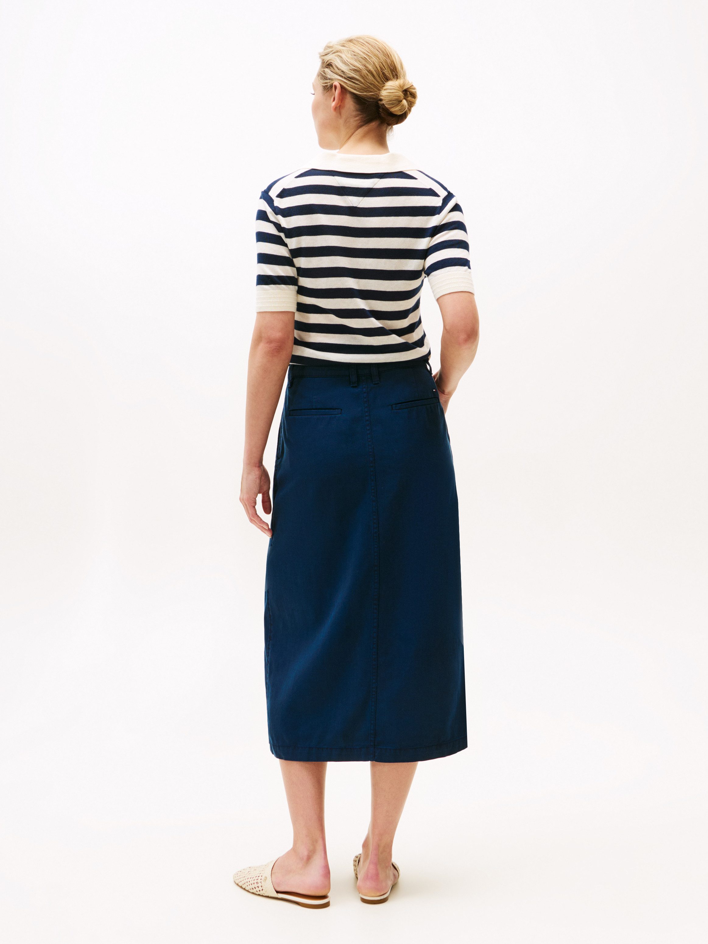 Tommy Hilfiger Webrock CO TENCEL MIDI SKIRT mit Schlitz