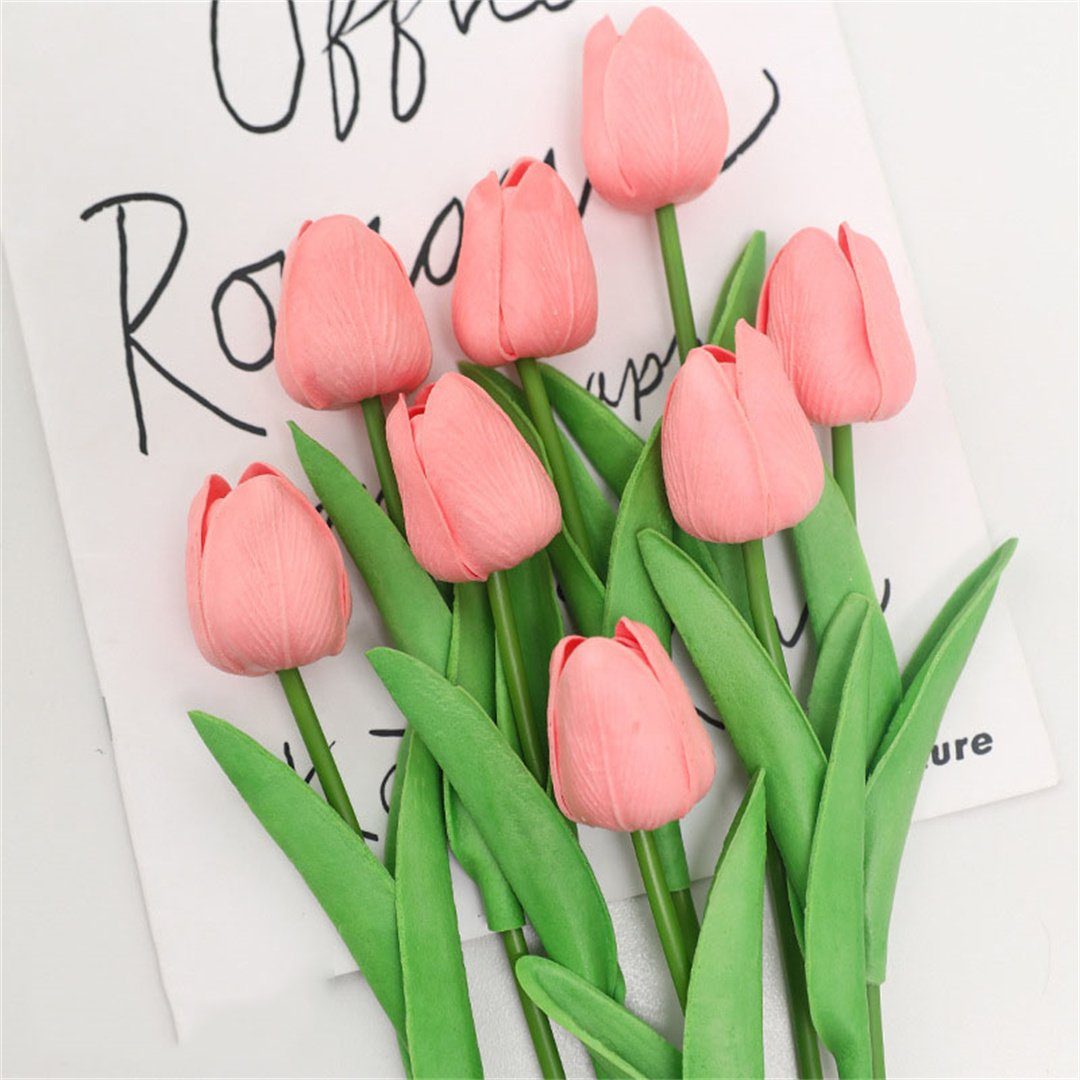 Kunstblumenstrauß Simulierte künstliche Mini-Tulpen, L.Ru UG Rosa