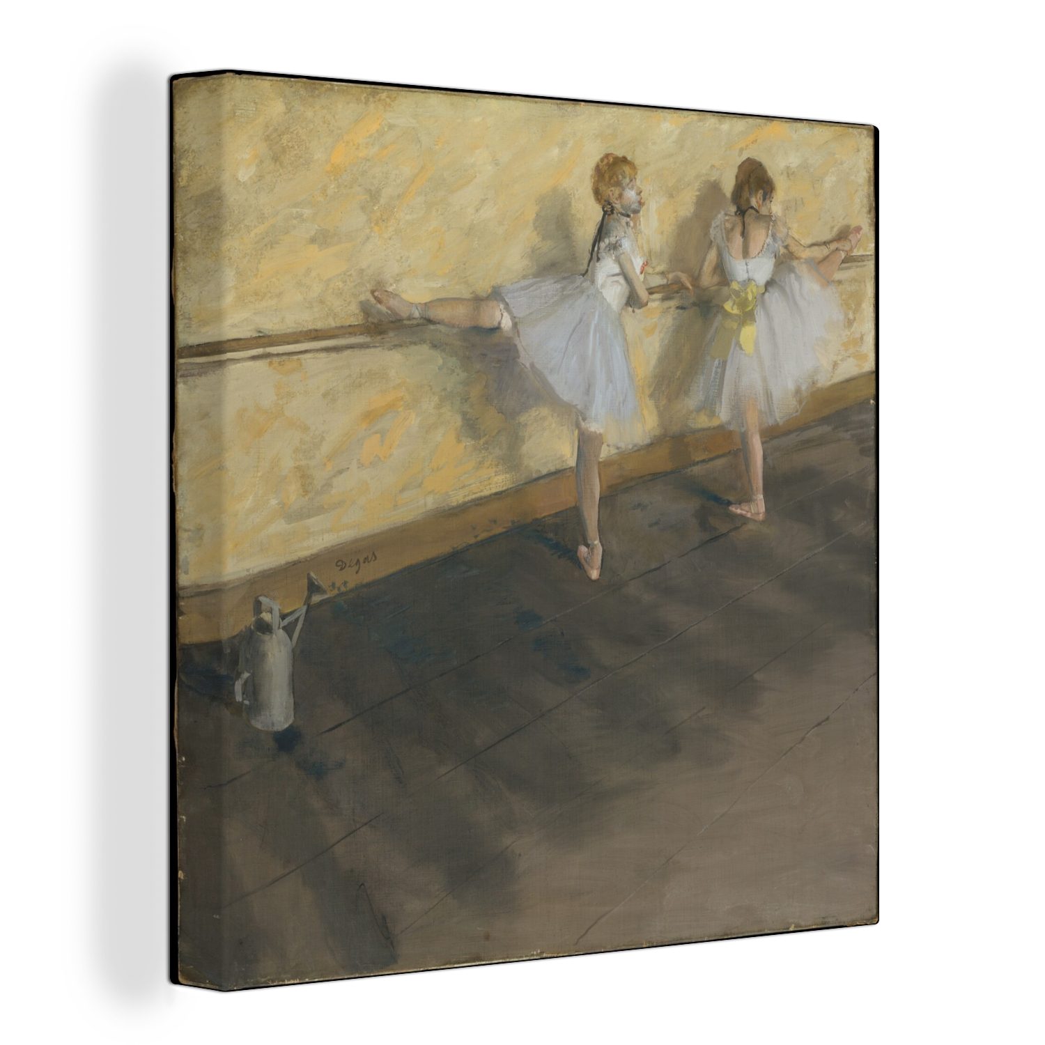 OneMillionCanvasses® Leinwandbild Tänzerinnen üben an der Barre - Gemälde von Edgar Degas, (1 St), Leinwand Bilder für Wohnzimmer Schlafzimmer