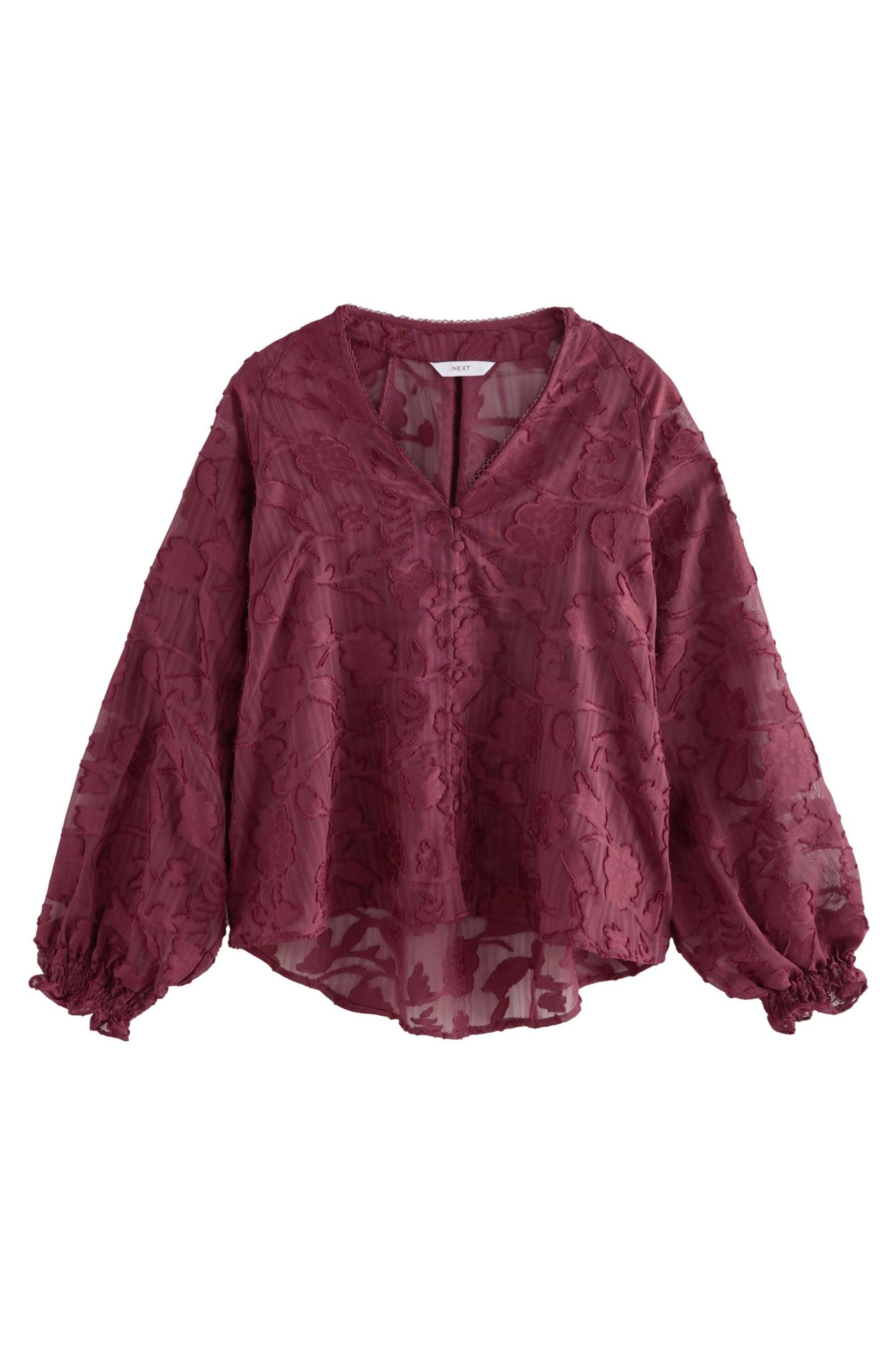 Next Langarmbluse Langärmelige Jacquardbluse mit Bindeausschnitt günstig online kaufen