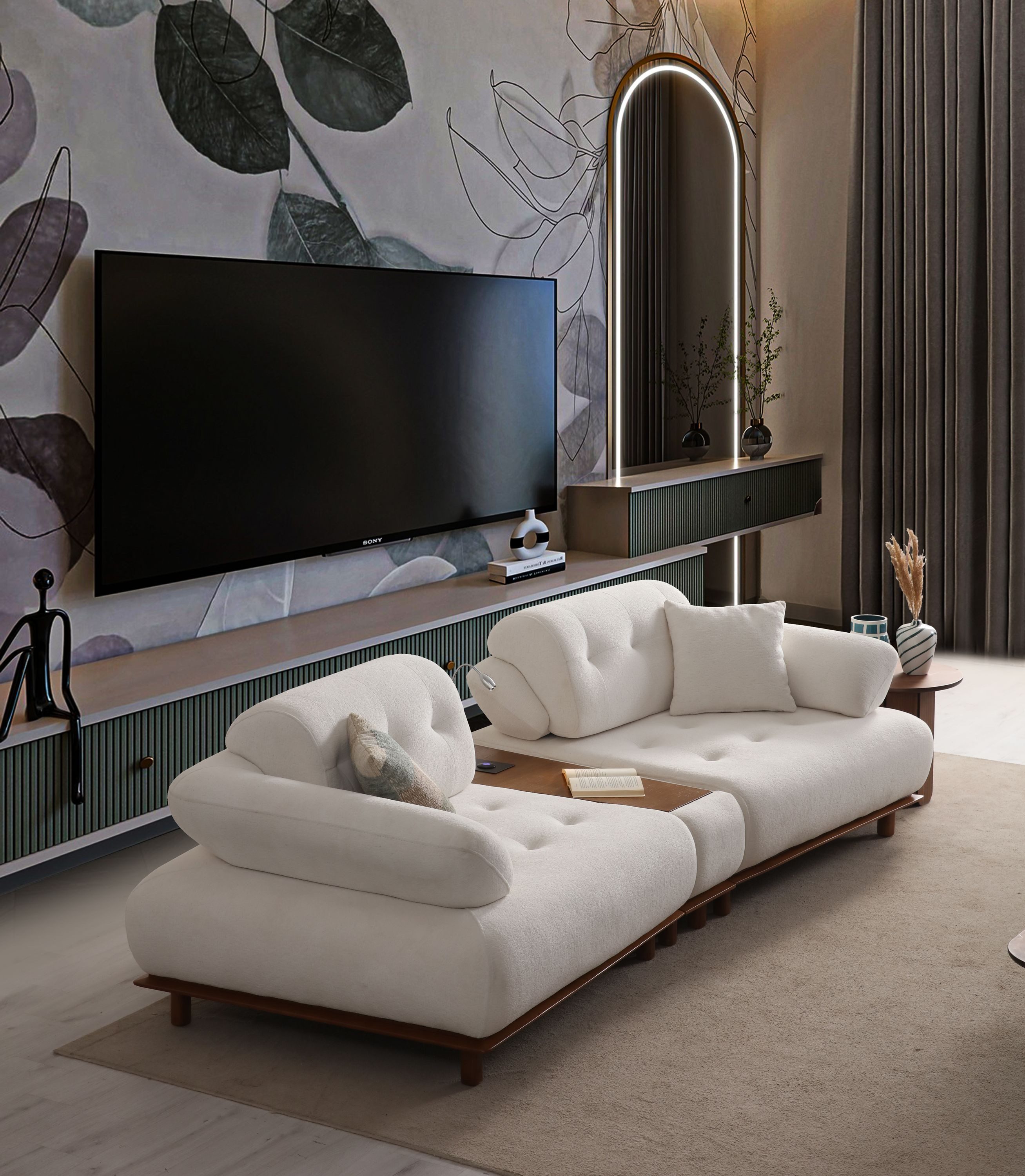 Nobelaa Sofa Sitzgruppe/Sofa Set "Bellora" 3+3+1 + Mittelkonsolentisch