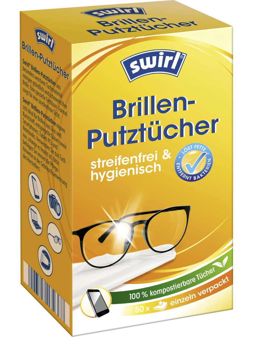 Swirl Haushaltsschere Swirl Brillen-Putztücher 50 Stück