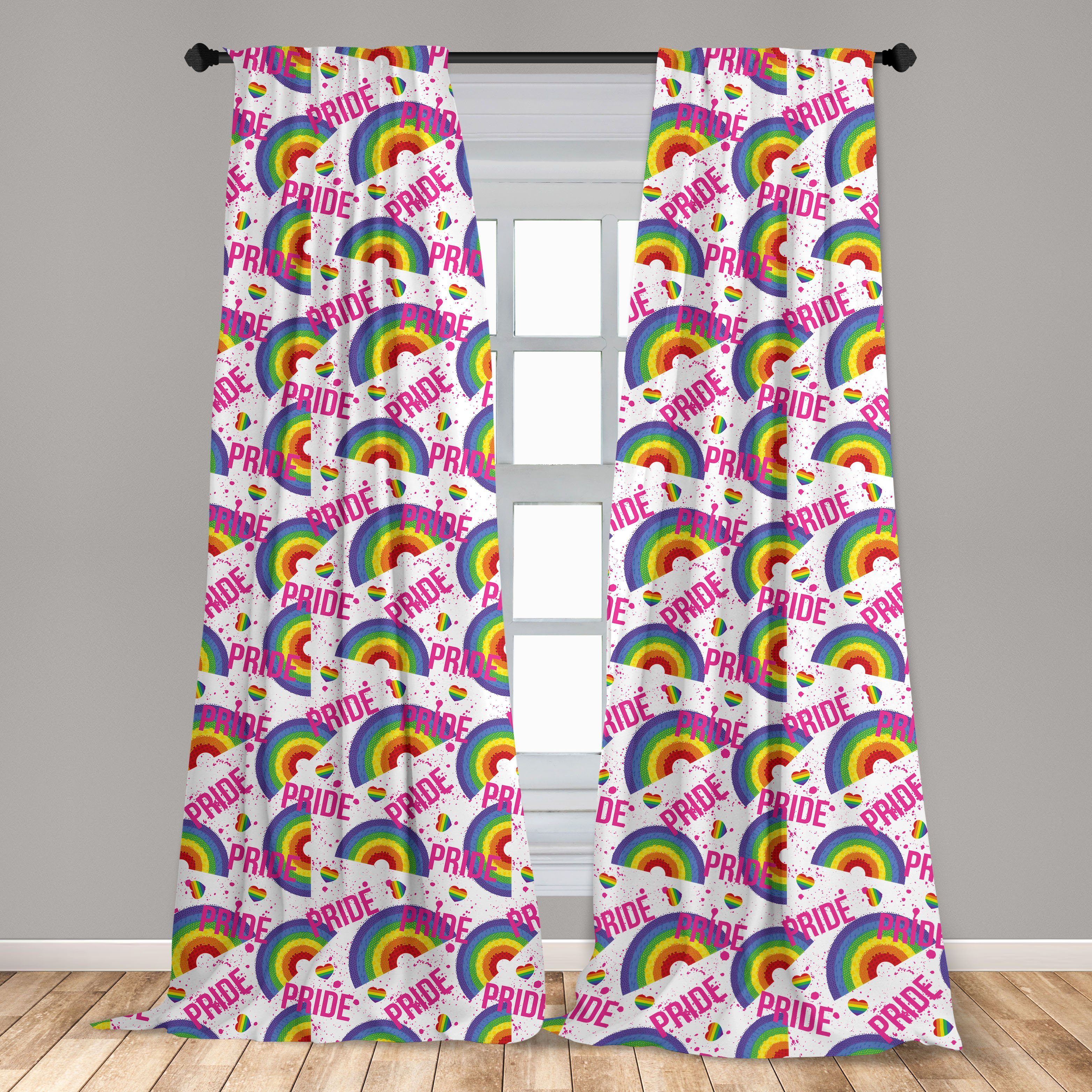 Schlafzimmer Abakuhaus, pride Microfaser, Theme Vivid für Day Wohnzimmer Gardine Pixel LGBT Dekor, Vorhang