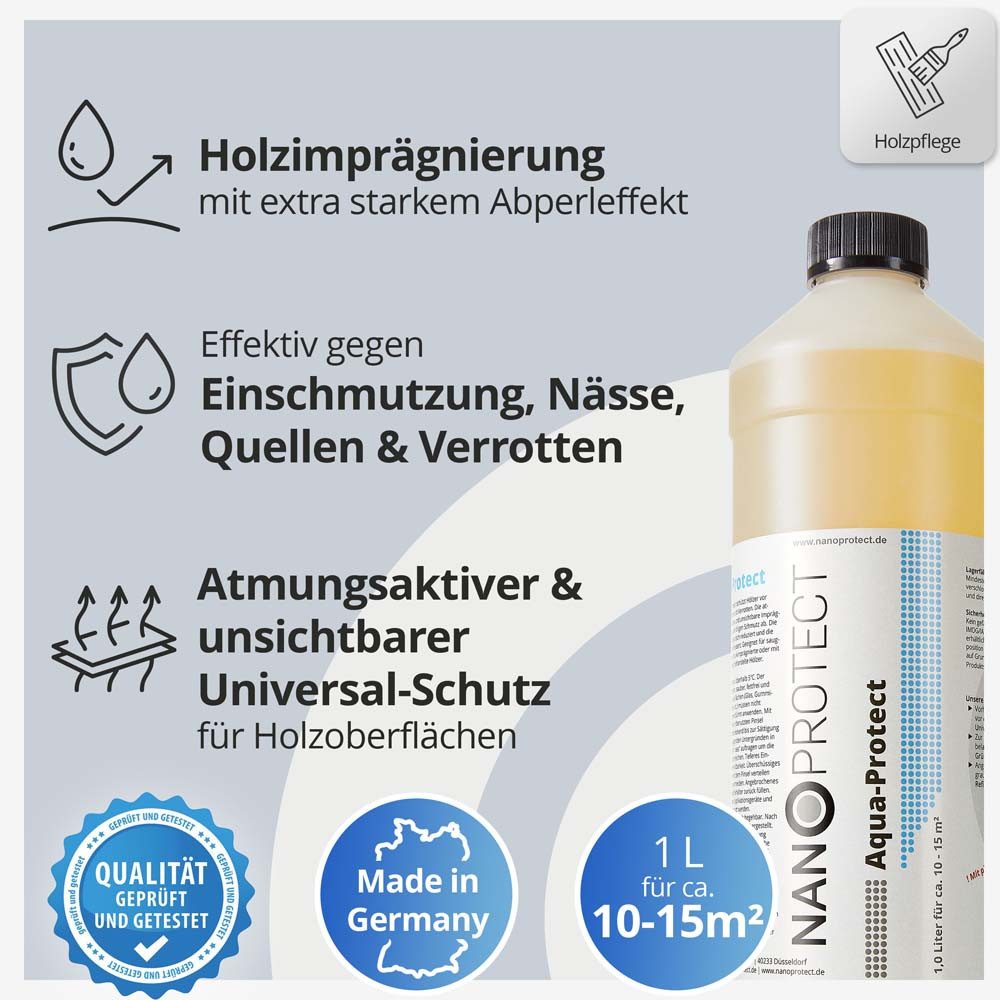 Nanoprotect Holzschutzlasur Aqua-Protect, Holzimprägnierung farblos