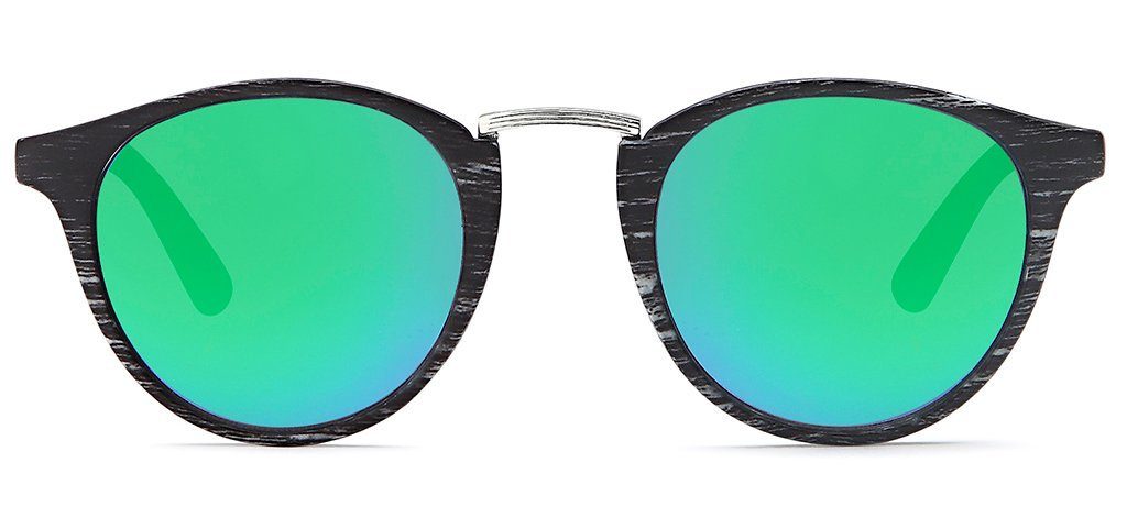 Glas Grün-Blau verspiegelt Gestell Sonnenbrille (1-St) styleBREAKER Verspiegelt / Schwarz-Silber