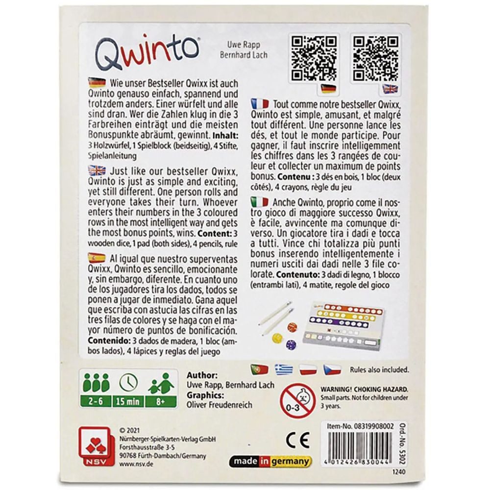 Cartamundi Spiel Qwinto - Natureline