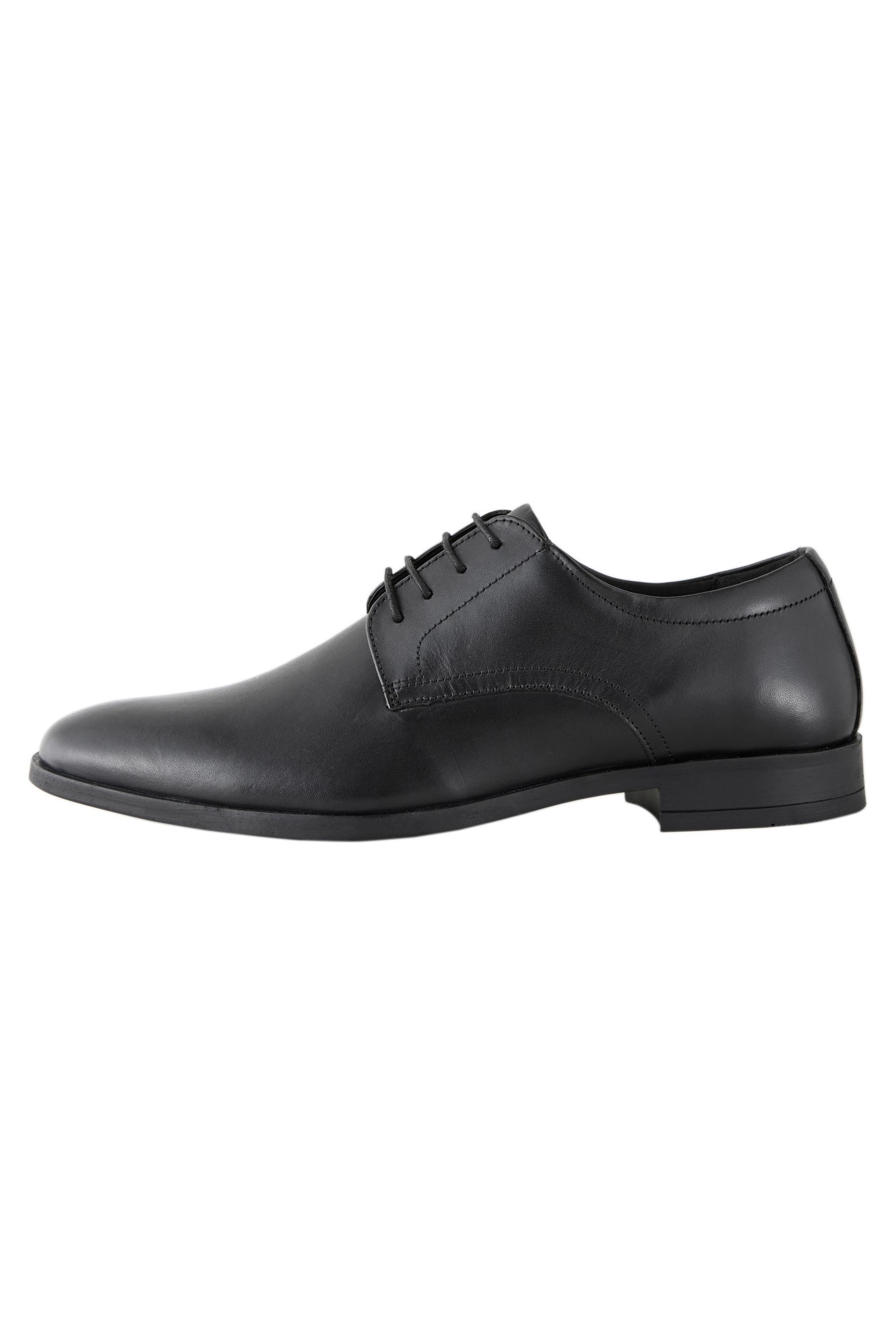 Next Unifarbene Derby-Schuhe aus Leder Schnürschuh