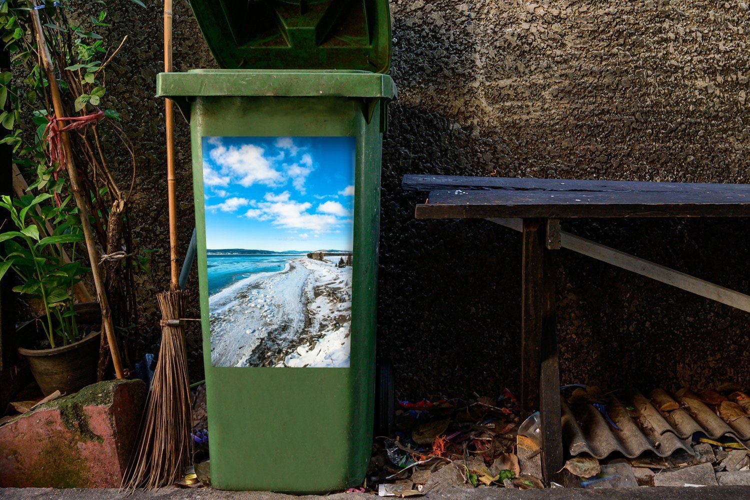 St), Sticker, im Mülleimer-aufkleber, Küstenlinie Container, in (1 Mülltonne, Quebec Wandsticker Forillon-Nationalpark Abfalbehälter MuchoWow