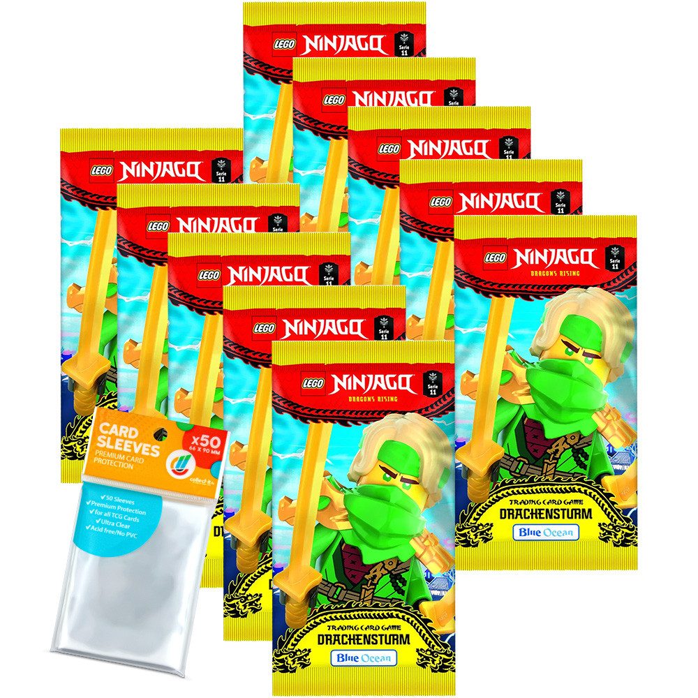 Blue Ocean Sammelkarte LEGO Ninjago Serie 11 Trading Cards - 10 Booster + collect-it Hüllen