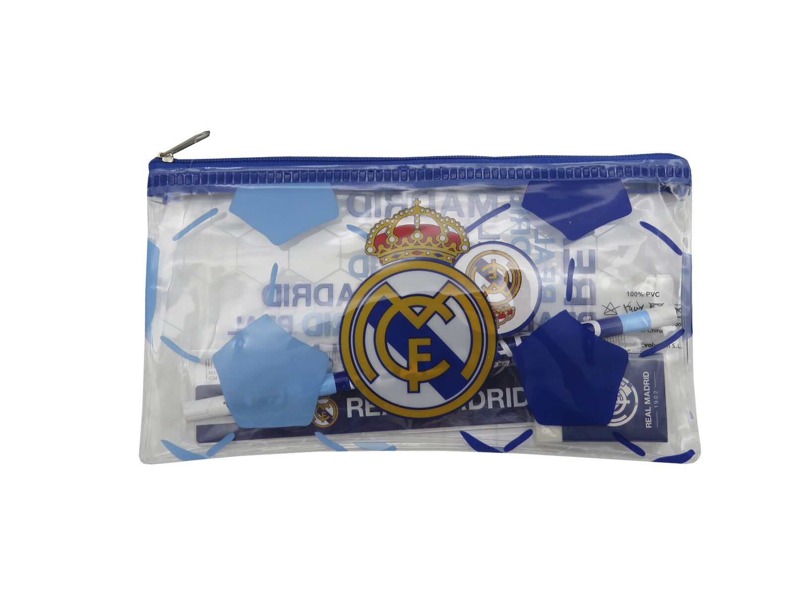 Real Madrid Federtasche Organizer mit Schulbedarf Federmäppchen Schulset Mäppchen