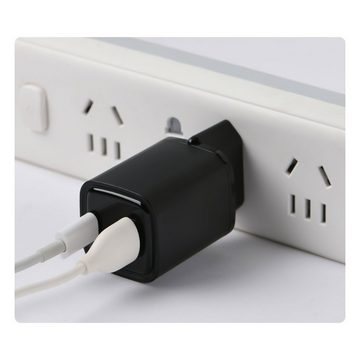 EAXUS 33 Watt USB-A + USB-C Netzteil mit Schnellladefunktion und Display USB-Ladegerät (4000,00 mA, optional inkl. Schnellladekabel, USB Power Delivery + QC4.0 Schnellladung, zeigt Ladegeschwindigkeit)