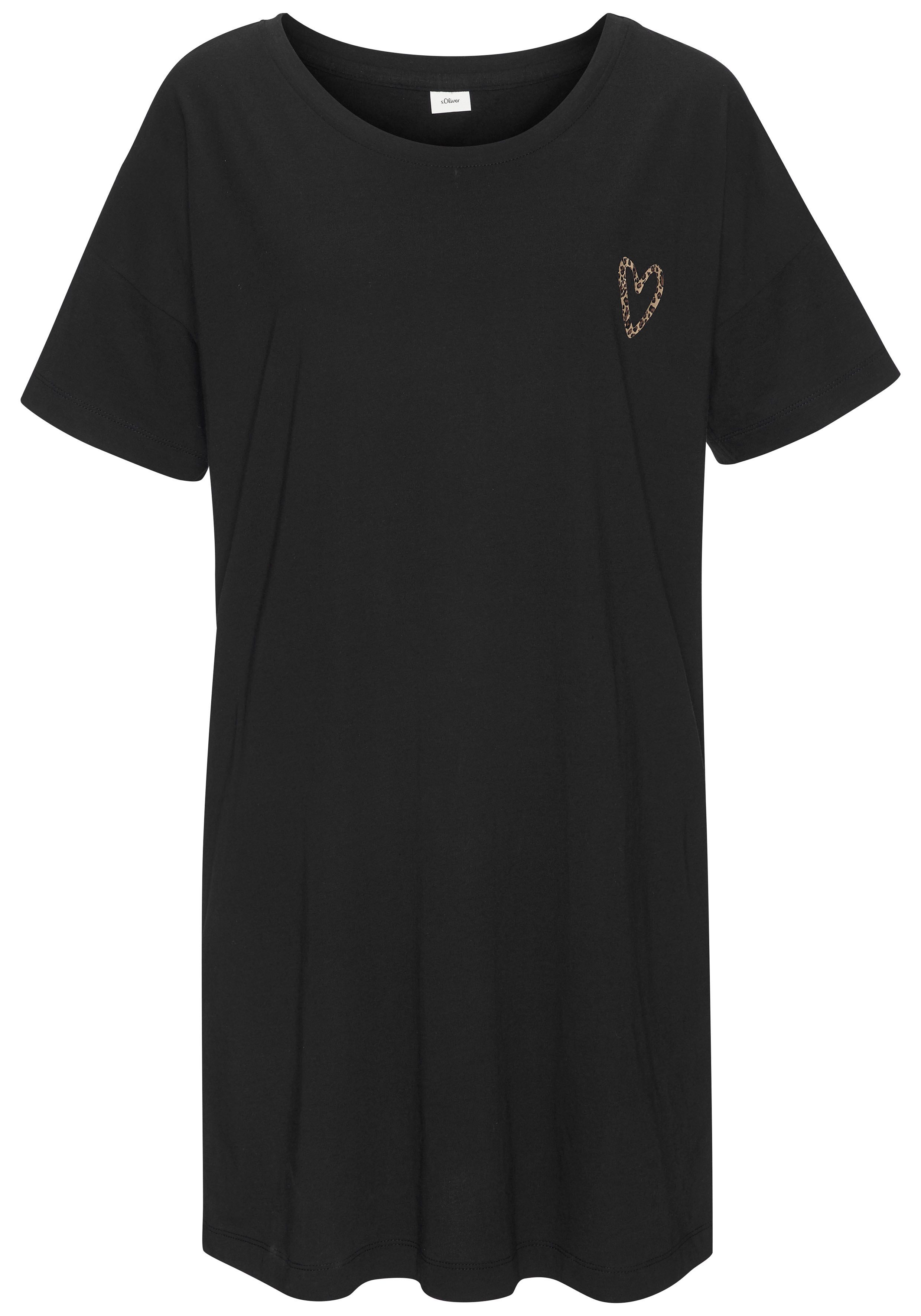 s.Oliver Nachthemd (1-tlg) mit kleinem Herzprint auf der Brust günstig online kaufen