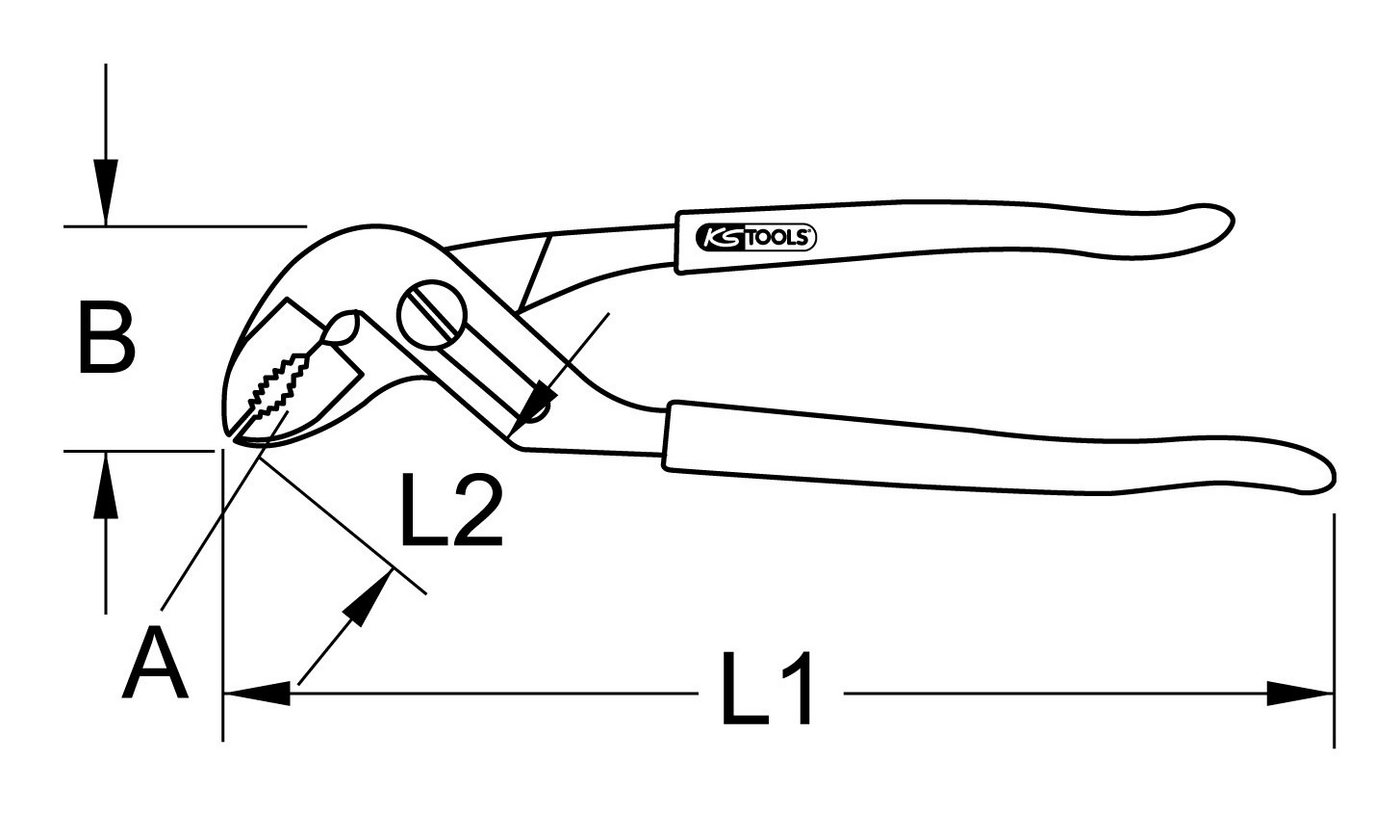 Thumbnail - KS Tools Wasserpumpenzange BERYLLIUMplus, 250 mm durchgestecktes Gelenk