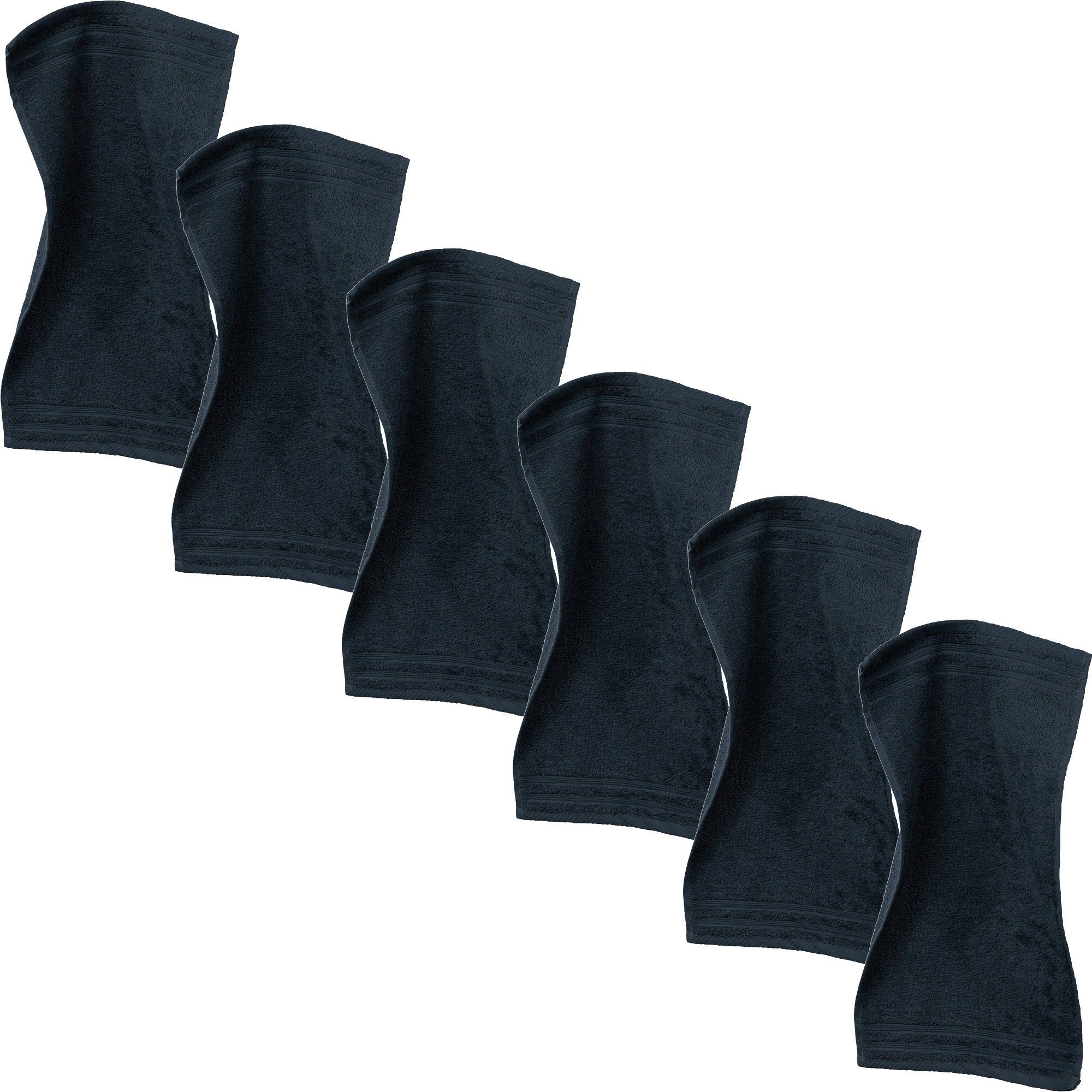 Erwin Müller Gästehandtuch Gästetuch "Heidelberg" 6er-Pack, Frottier, Walk-Frottier Uni