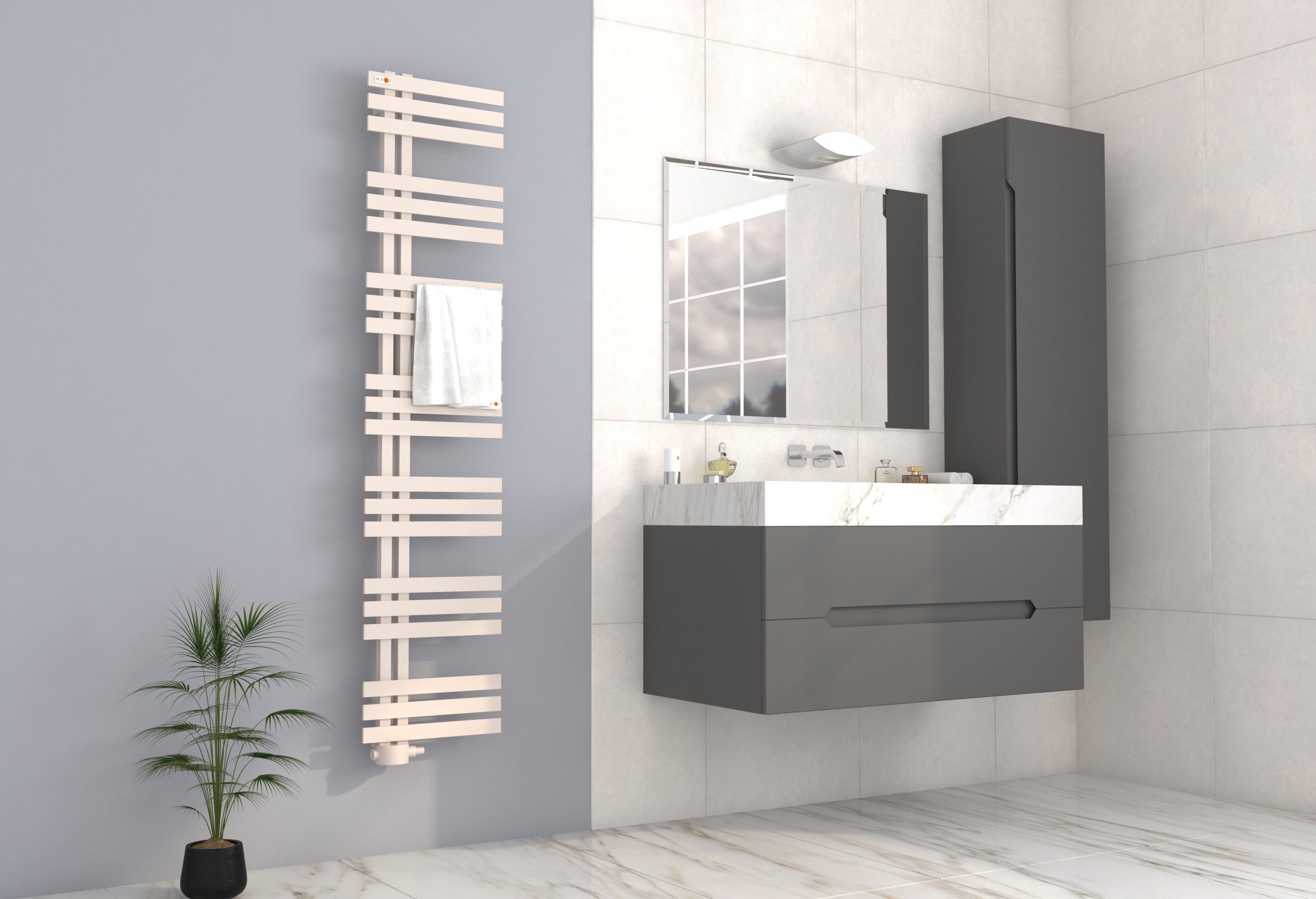 MERT Designheizkörper ELEN Badheizkörper Seitenanschluss links oder rechts installierbar