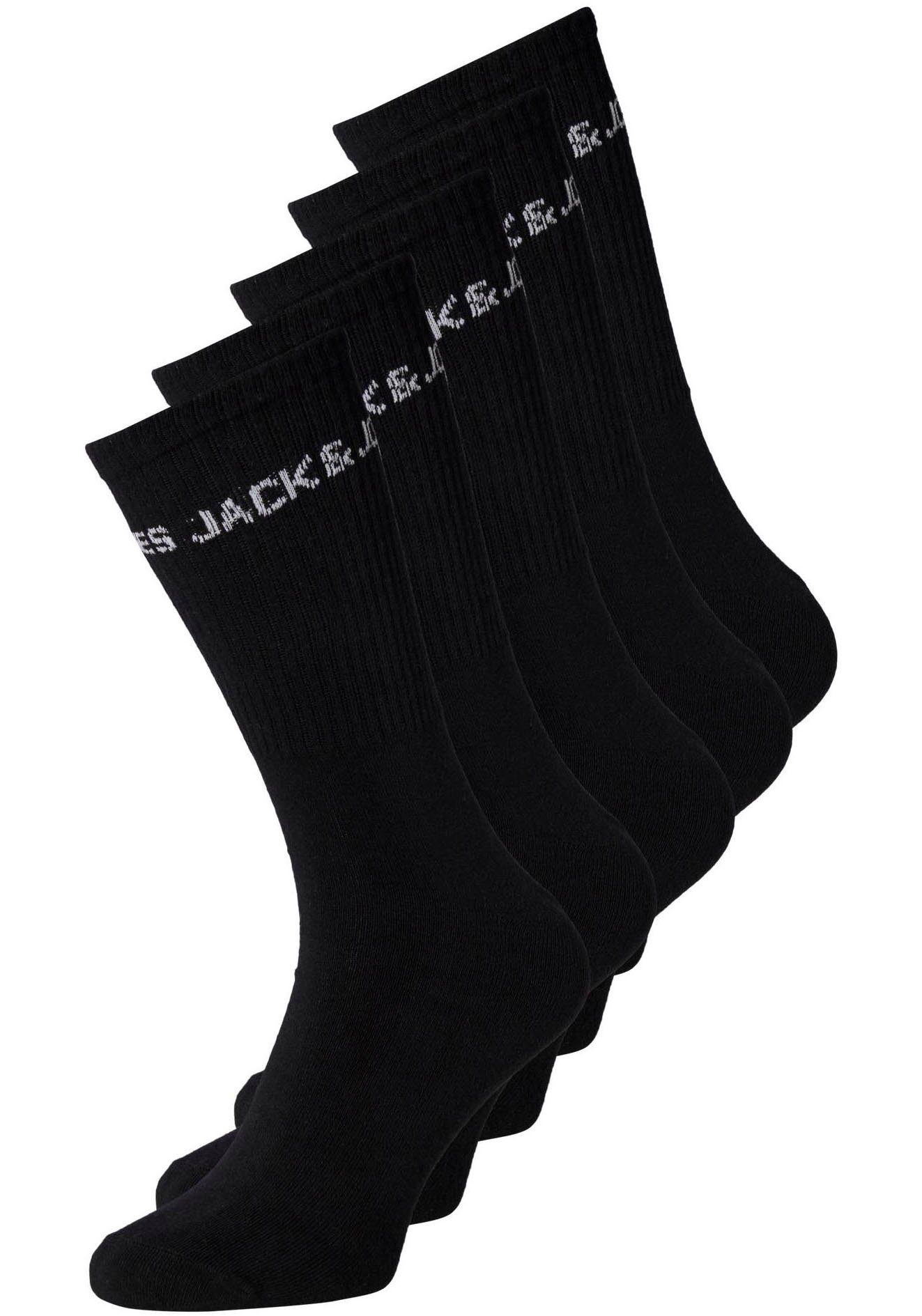 Jack PACK LOGO 5-Paar) Black TENNIS 5 SOCK JACBASIC & Jones (Packung, NOOS Tennissocken