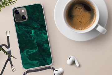 MuchoWow Handyhülle Marmor - Limone - Grün - Strukturiert - Marmoroptik, Handyhülle Telefonhülle Apple iPhone 13 Mini