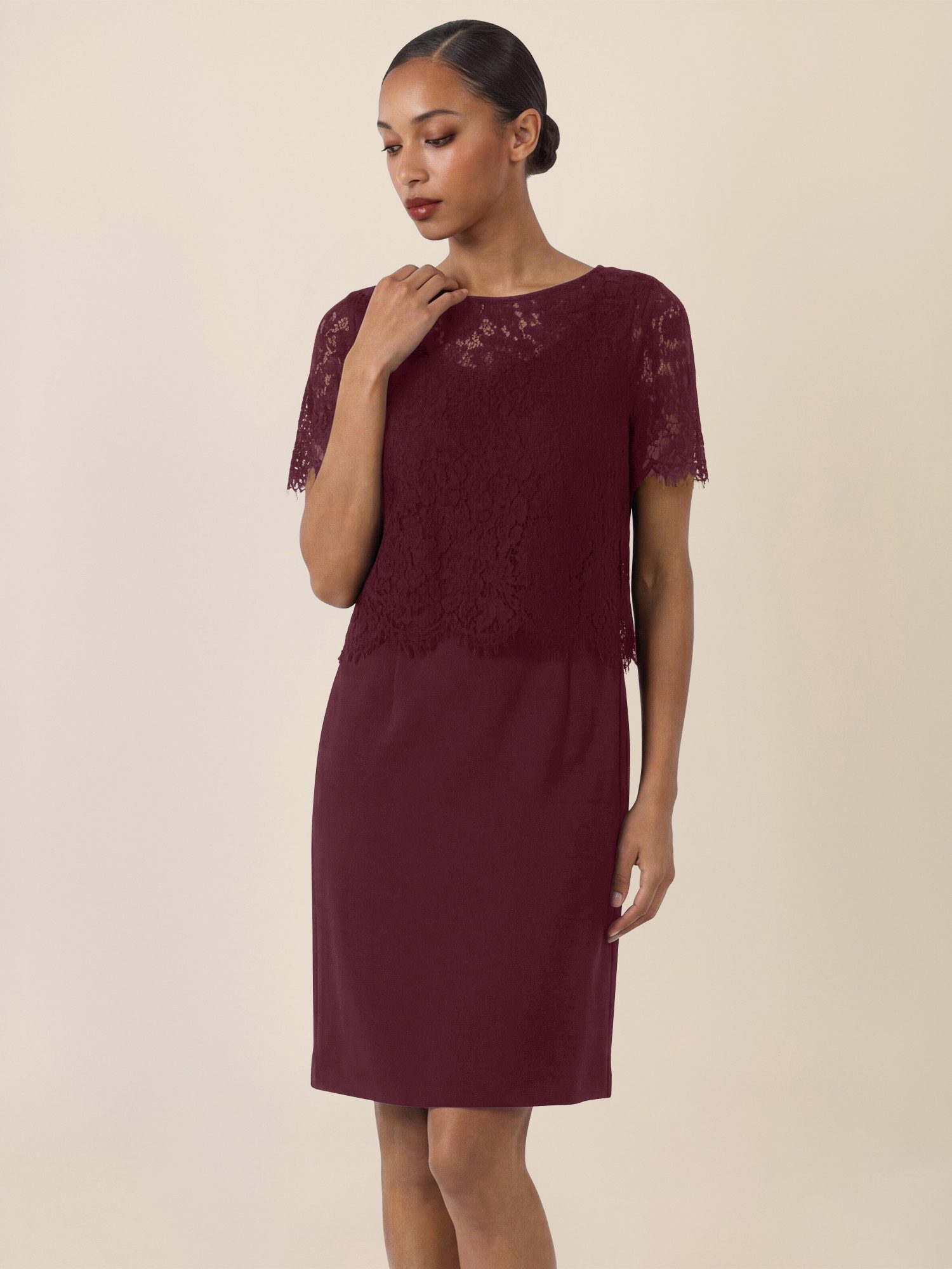 Apart Etuikleid mit eleganter Doppellage günstig online kaufen