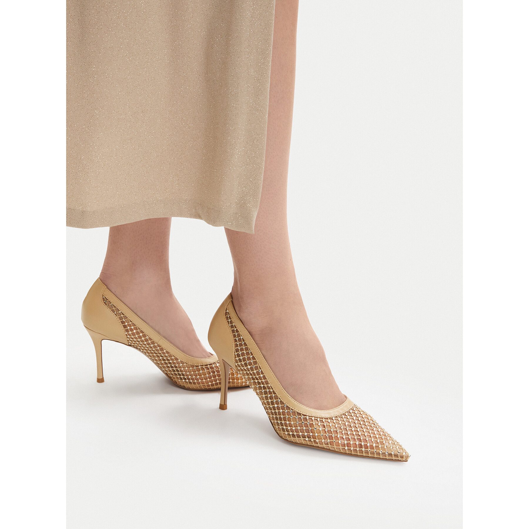 Eva Minge Eva Minge Damen Beige High Heels High-Heel-Stiefel
