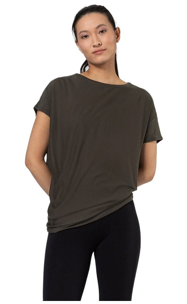SUPER.NATURAL T-Shirt Sport-/Freizeitshirt Yoga Loose Tee Oak braungrün Damen