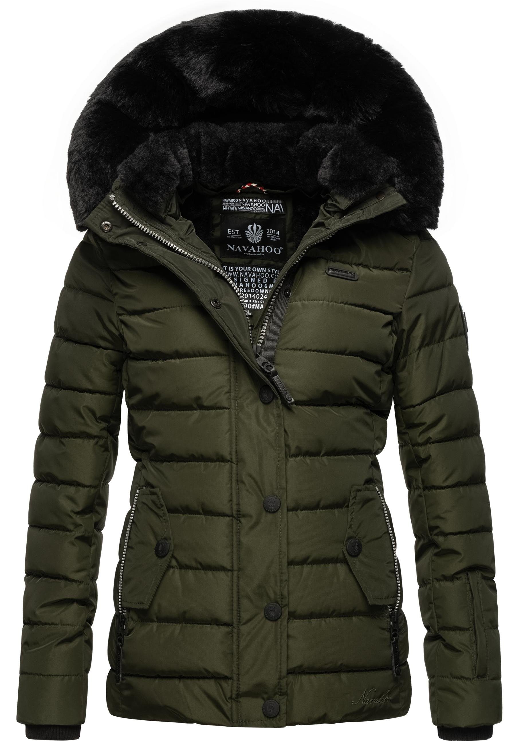 Navahoo Steppjacke Milianaa Edle Winterjacke mit weicher Kunstfell-Kapuze günstig online kaufen