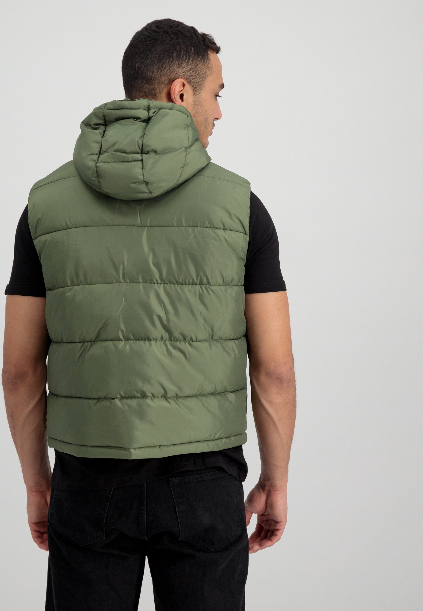 Men FD Alpha sage-green Vests Alpha Puffer Vest Industries Hooded Blouson - Industries