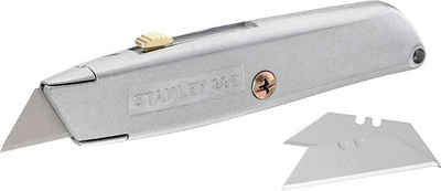 STANLEY Cuttermesser Stanley Messer (99 E, einziehbare Klinge, 155 mm Klingenlänge, robustes ergonomisches Gehäuse, InterLock) 2-10-099, (4-tlg)