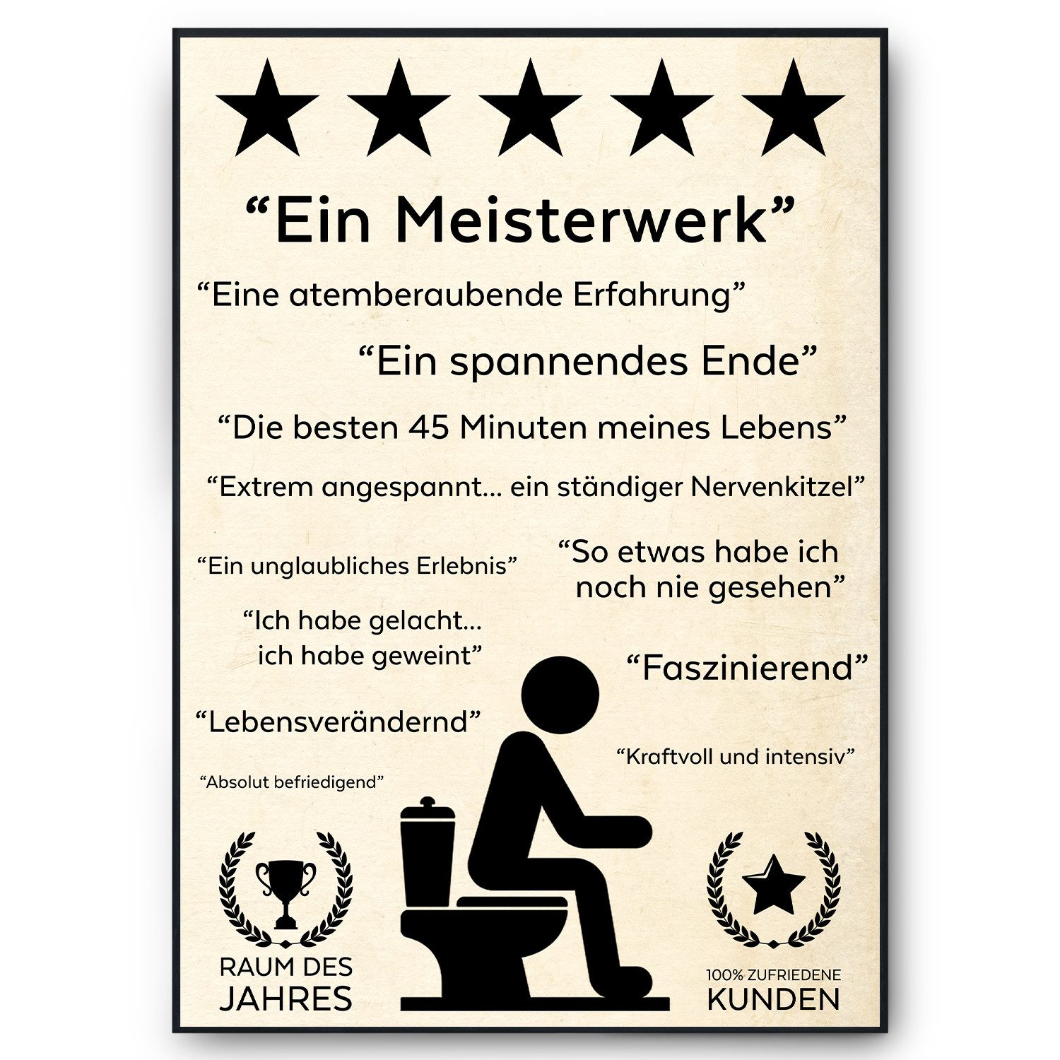 Tigerlino Poster Gäste-WC Lustiges Badezimmer Wandbild Toilette Dekoration Klo Humor