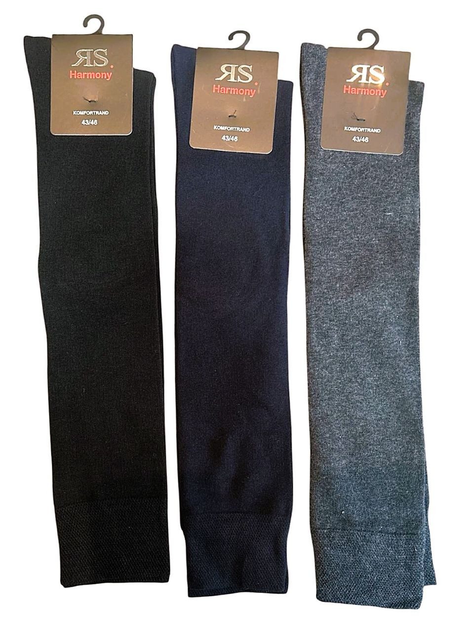 Riese Kniestrümpfe RS Harmony Kniestrümpfe Herren bis Größe 47/50 (Packung, 3 Paar) nahtlose Fußspitze für hohen Tragekomfort