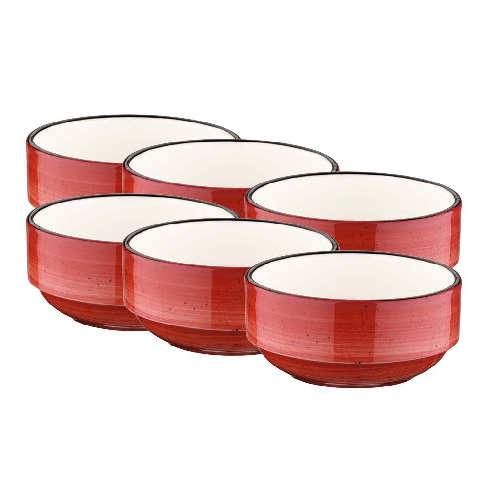 Bonna Dipschale Aura Passion rund 12cm 35cl Banquet Rot Dipschalen, Porzellan, (6-tlg), APSBNC12JO