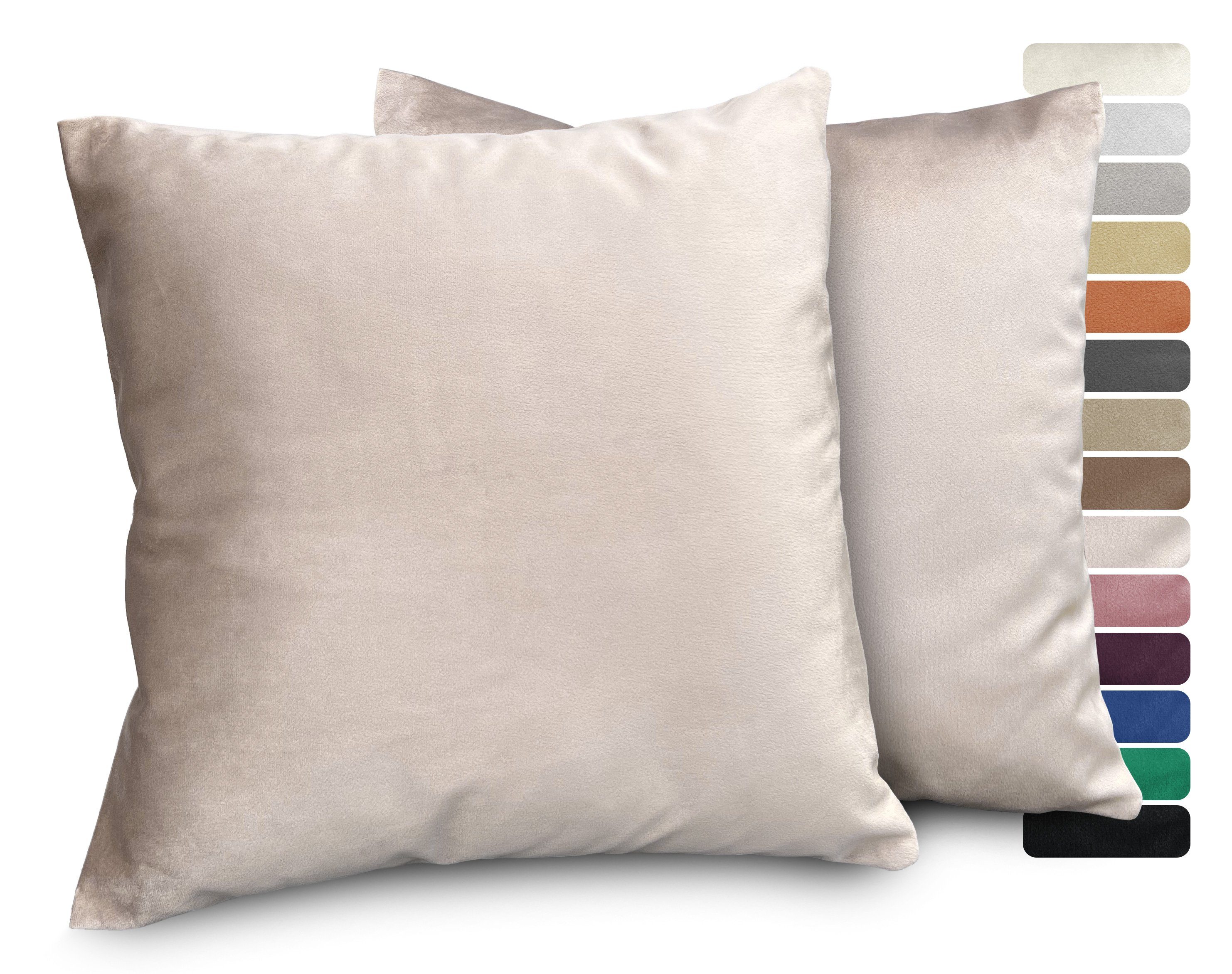 Beautex Kissenhüllen Samt Kissenhüllen 2er Set, Premium Kissenbezug, Sofa- günstig online kaufen