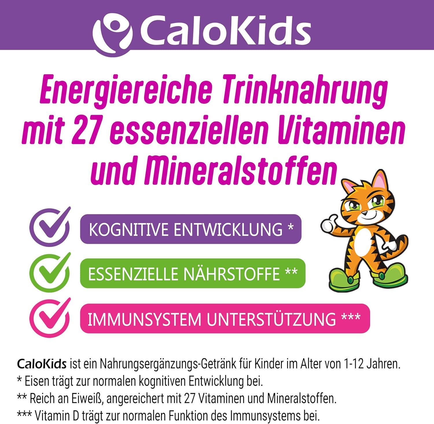 CaloVital Trinknahrung für Kinder, Vitamin Powershake mit 27 Vitaminen 500g Pulver
